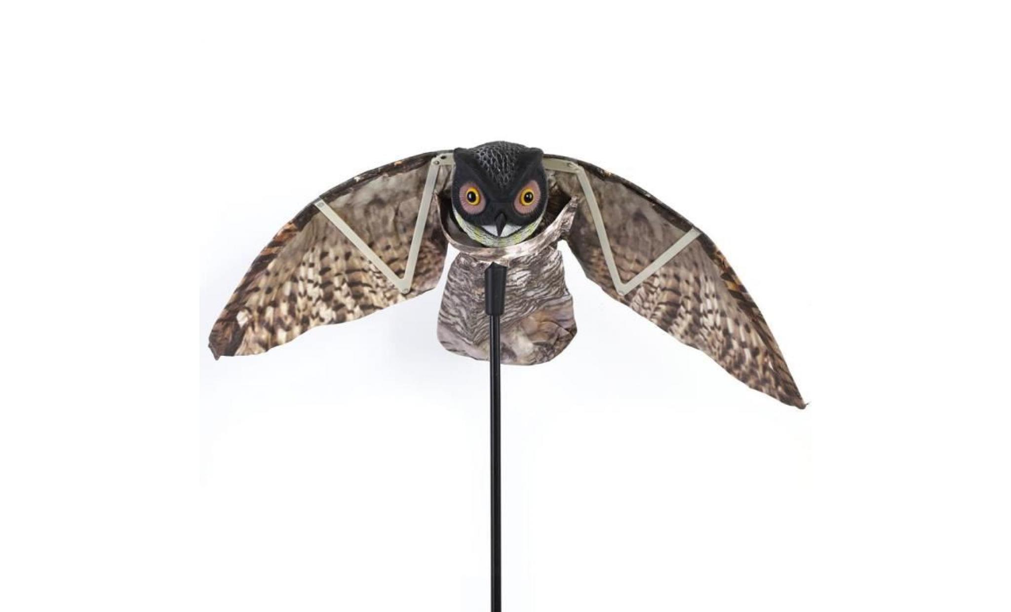 prowler owl avec ravageur de leurre pour épouvanteur de jardin à ailes mobiles