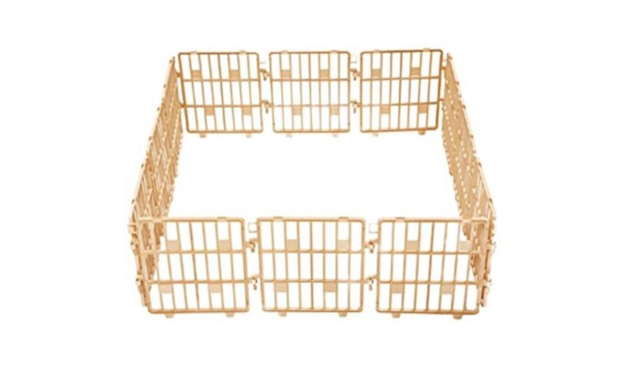 purmipet chien barrière de clôture en plastique intérieur extérieur clôtures kennel cage stylo de jeu avec 12 pièces de couleur ivo