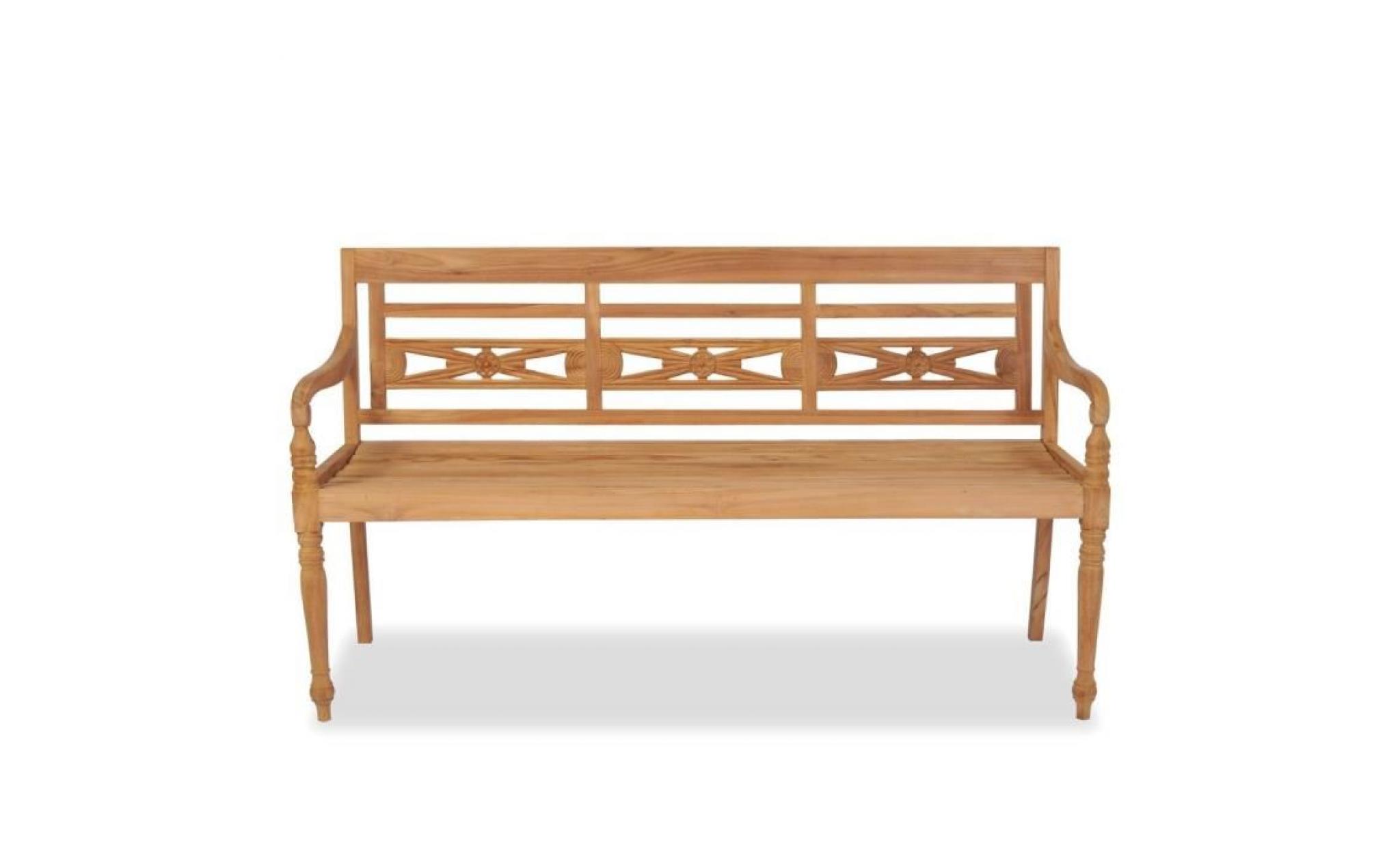 r148 ajoutez une touche d'elegance a votre espace de vie exterieur avec ce banc batavia a 3 places en bois de teck massi