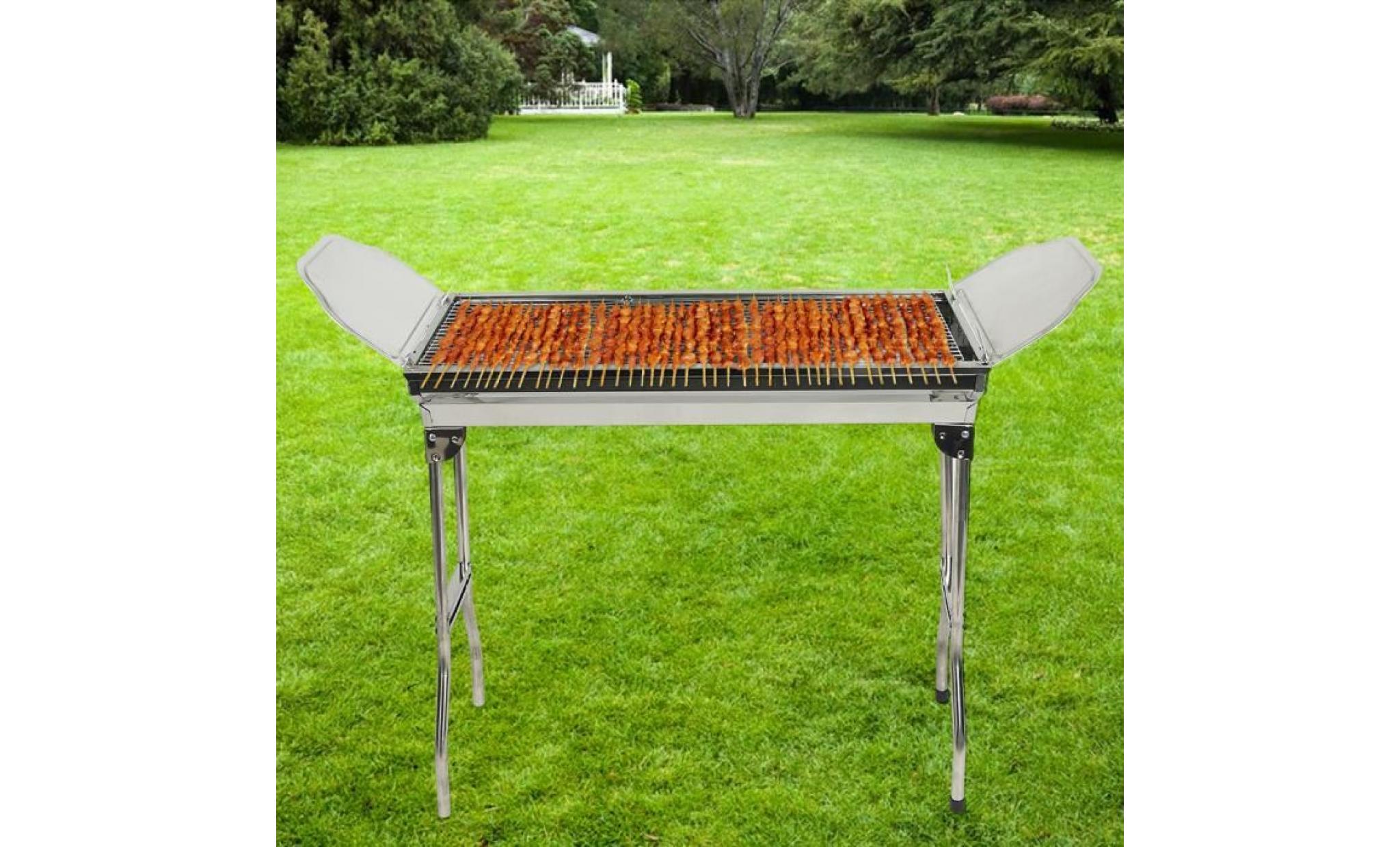 rack de barbecue plateau pliant au grill à charbon avec plaque maille grill cuisine pique nique bbq pas cher
