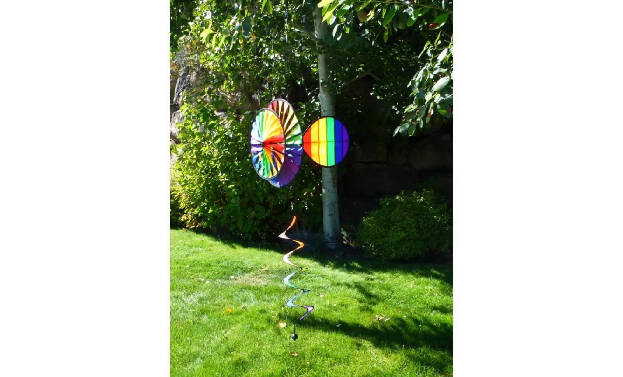 rainbow dual wheel directional hanging spinner yfhba pas cher