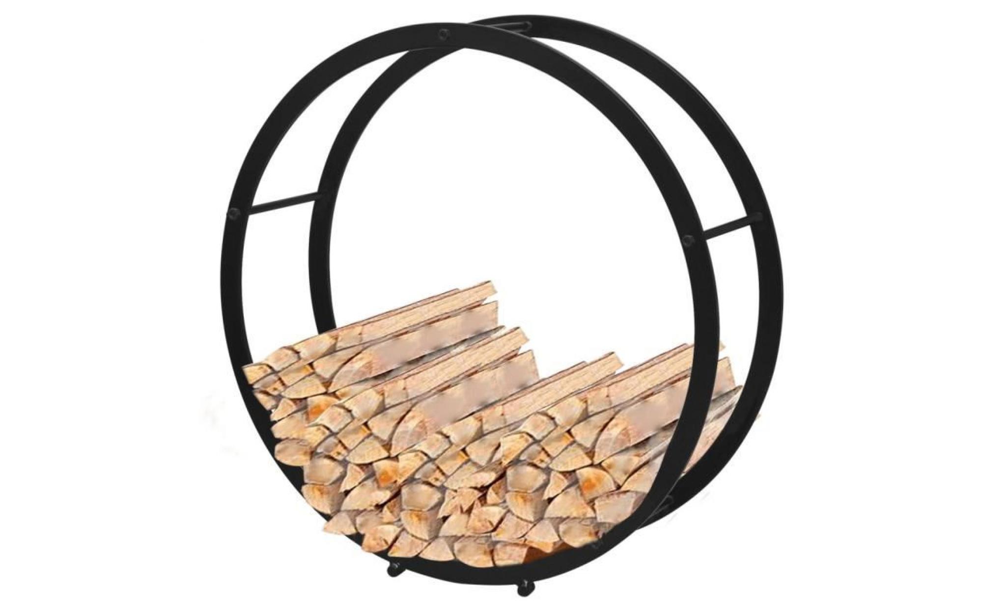 range abri bûches rond support en acier robuste à stocker bois de chauffage