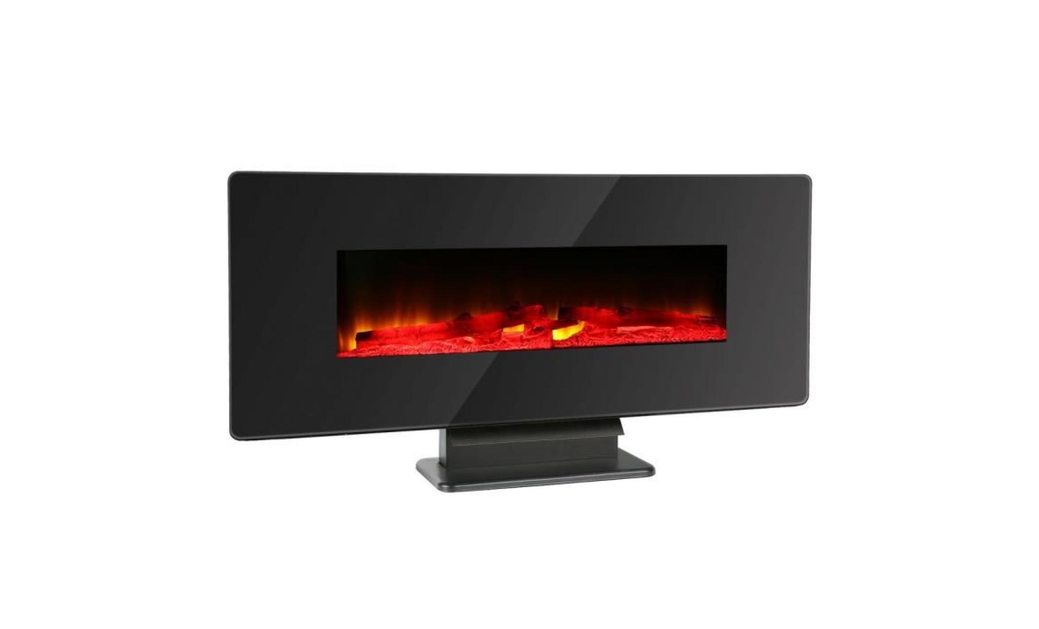 réchaud chauffage électrique réchauffeur effet flamme brûlante 114 x 23.8 x 51.5cm noir modern design