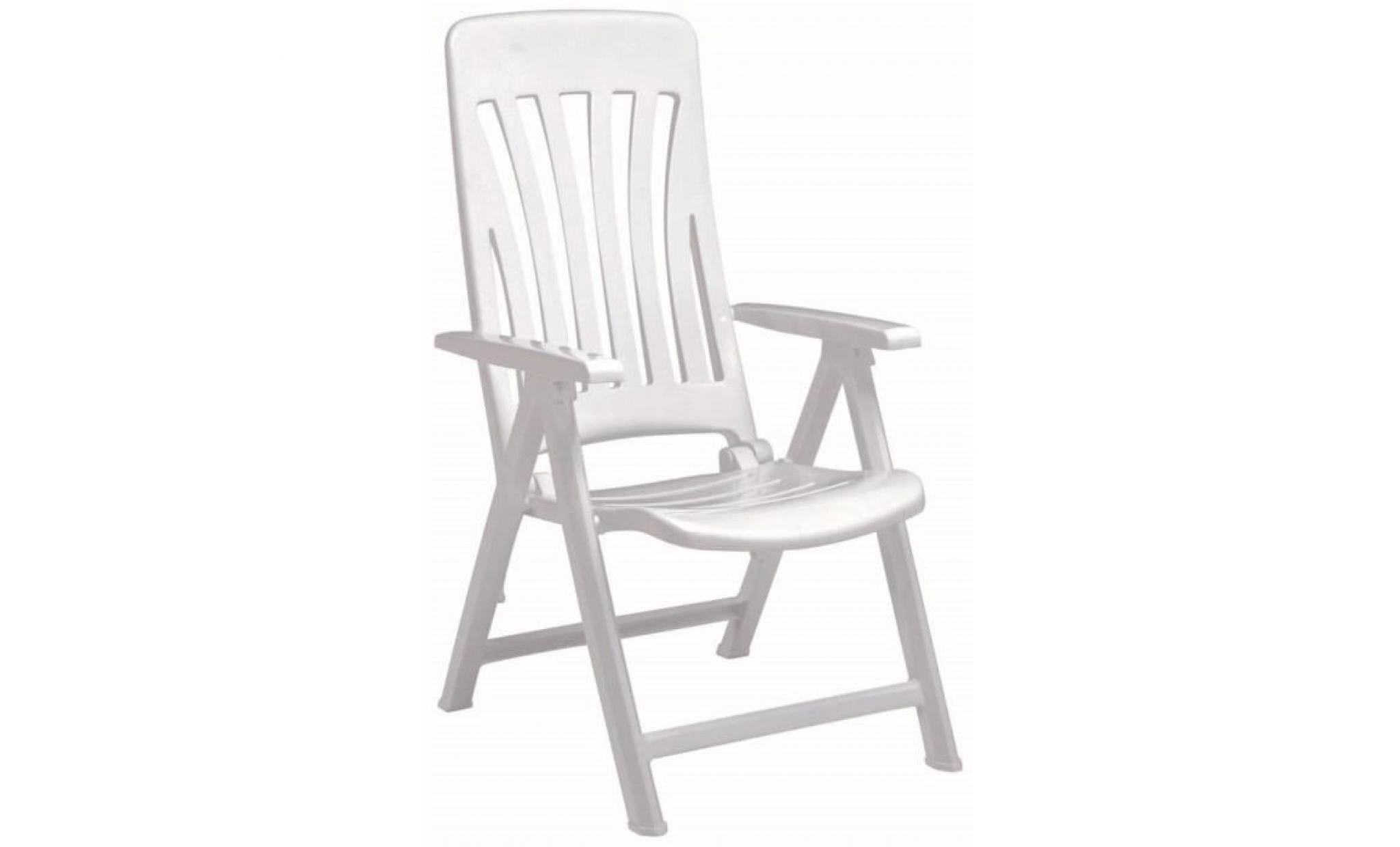 resol   blanes pliante de jardin multi positions fauteuil   blanc en plastique