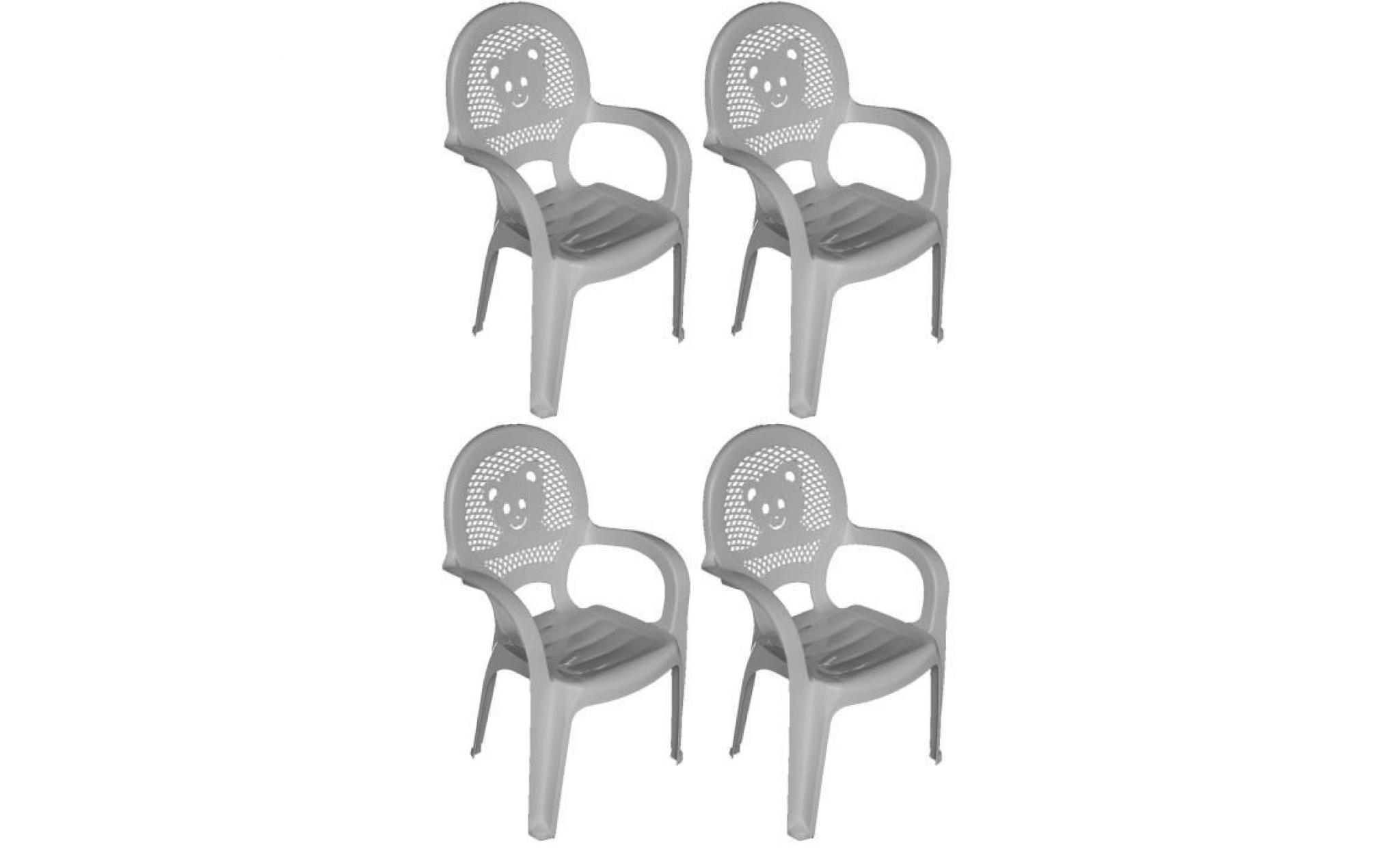 resol   enfants enfants jardin extérieur chaise en plastique   blanc   enfants meubles (lot de 4 chaises)