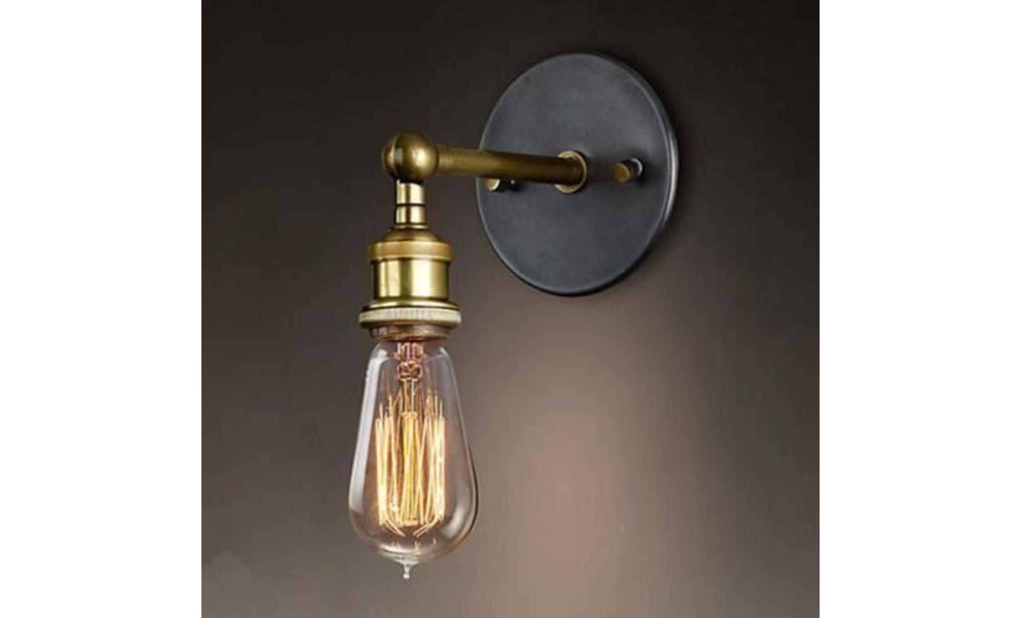 rétro luminaire applique murale style industriel réglable finition de laiton Éclairage vintage edison lampe douille e27 pour maison