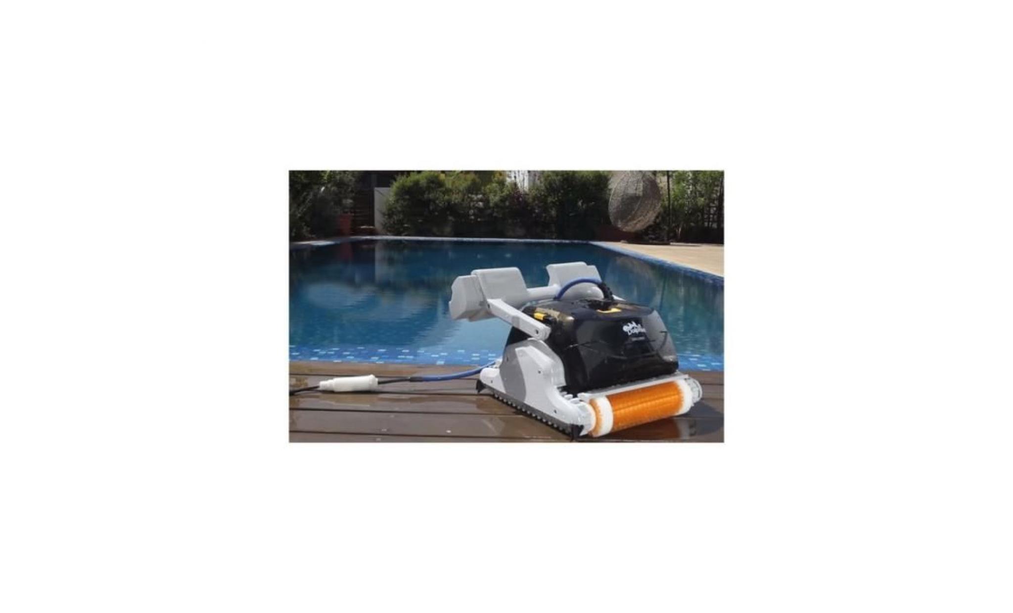 robot electrique de piscine fond, parois et ligne d'eau + caddy   supreme bio dolphin pas cher