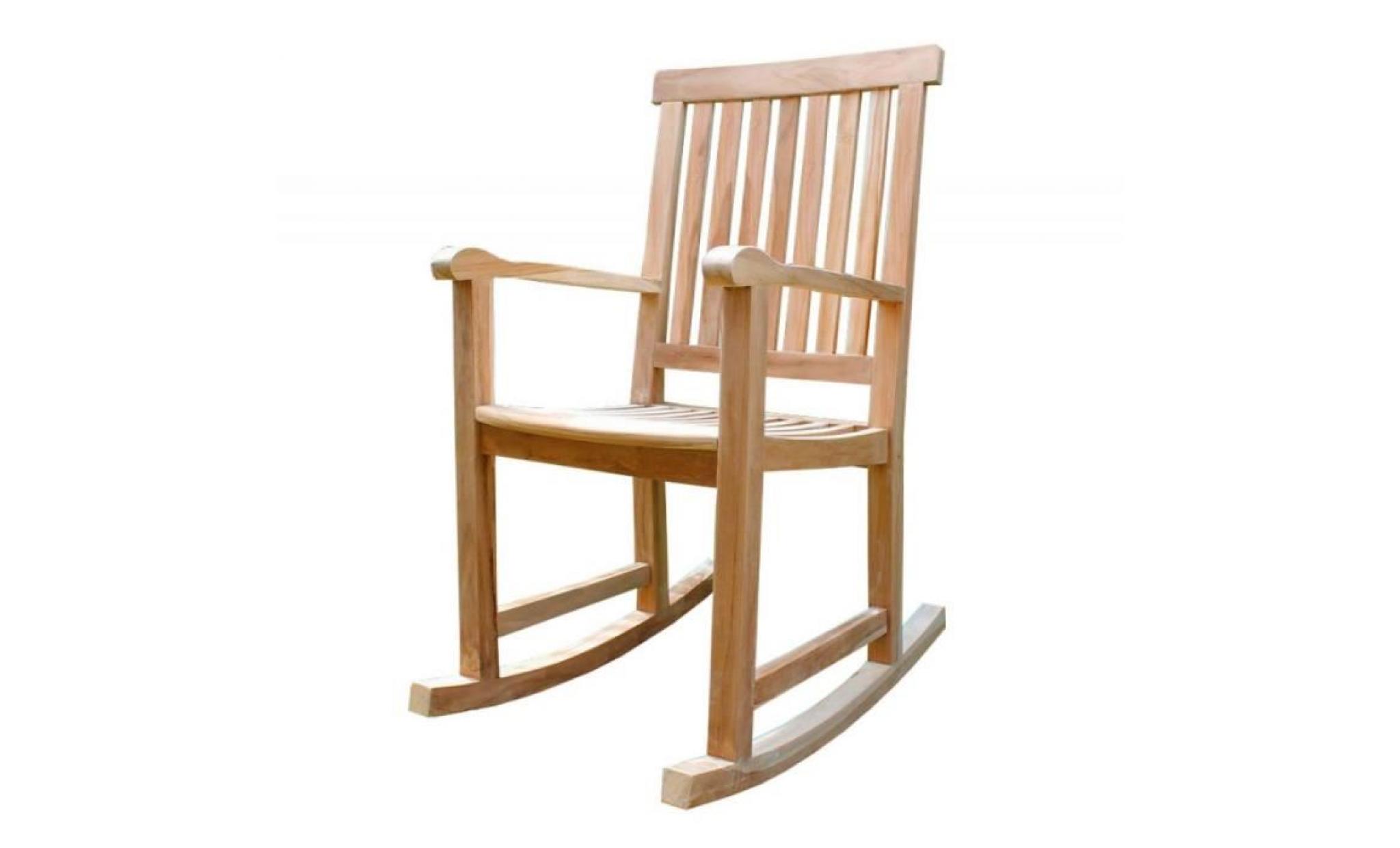 rocking chair fauteuil à bascule en bois de teck