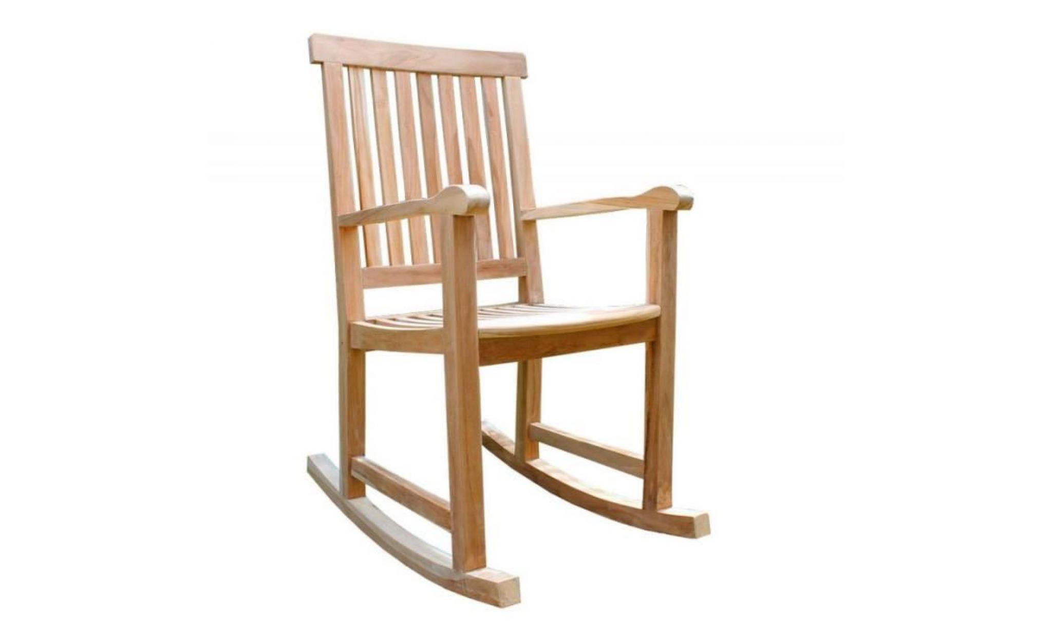 rocking chair fauteuil à bascule en bois de teck pas cher