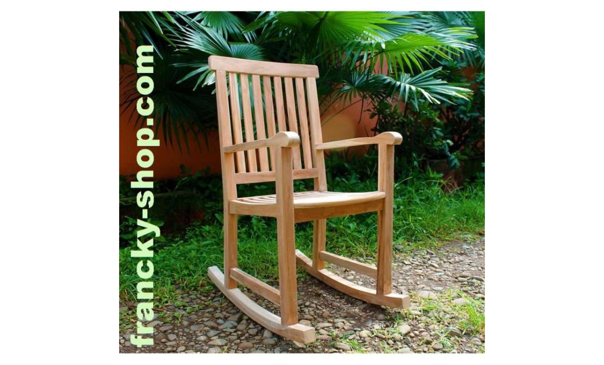 rocking chair fauteuil à bascule en bois de teck pas cher