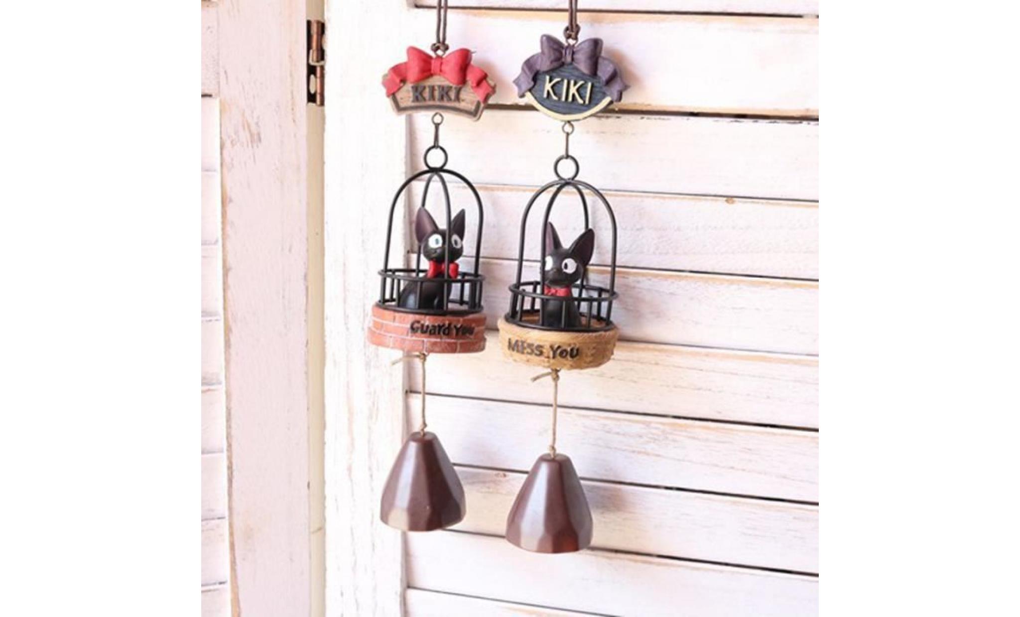 rouge carillon à vent chat mingon suspendu décoration jardin maison boutique pas cher