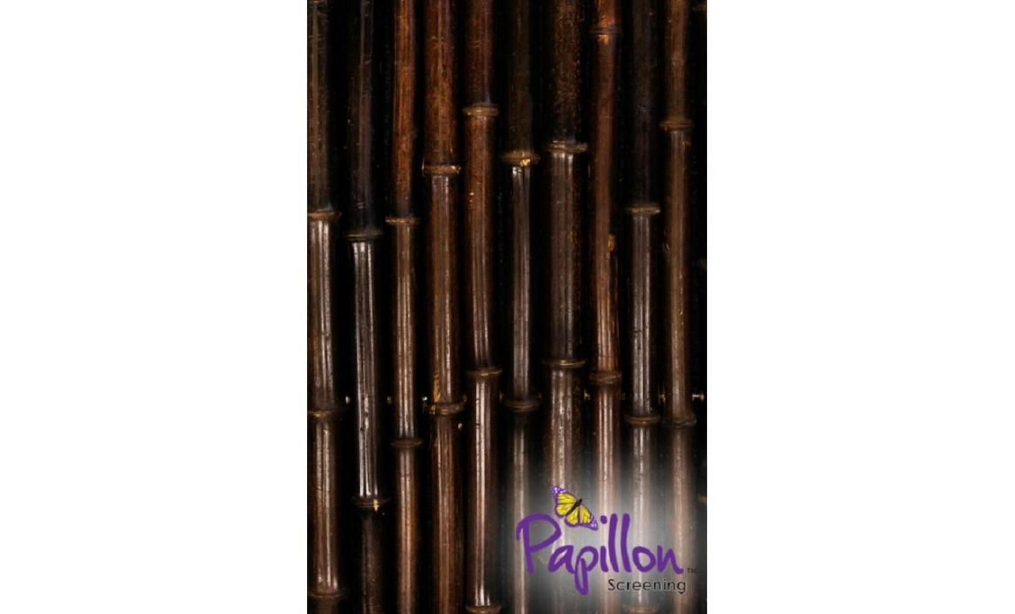 rouleau de bambou epais noir papillon™  l1.9m x h1.8m