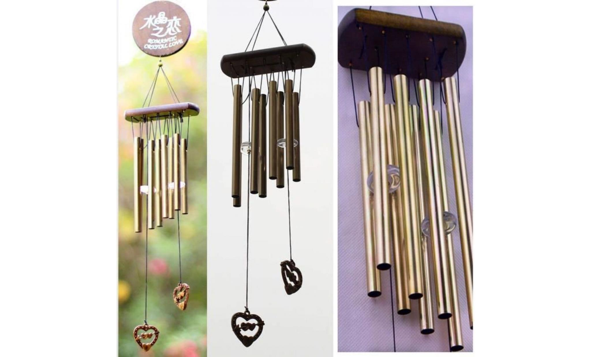 runfon carillon à vent bronze 8 tubes cloches métalliques décoration de jardin pas cher