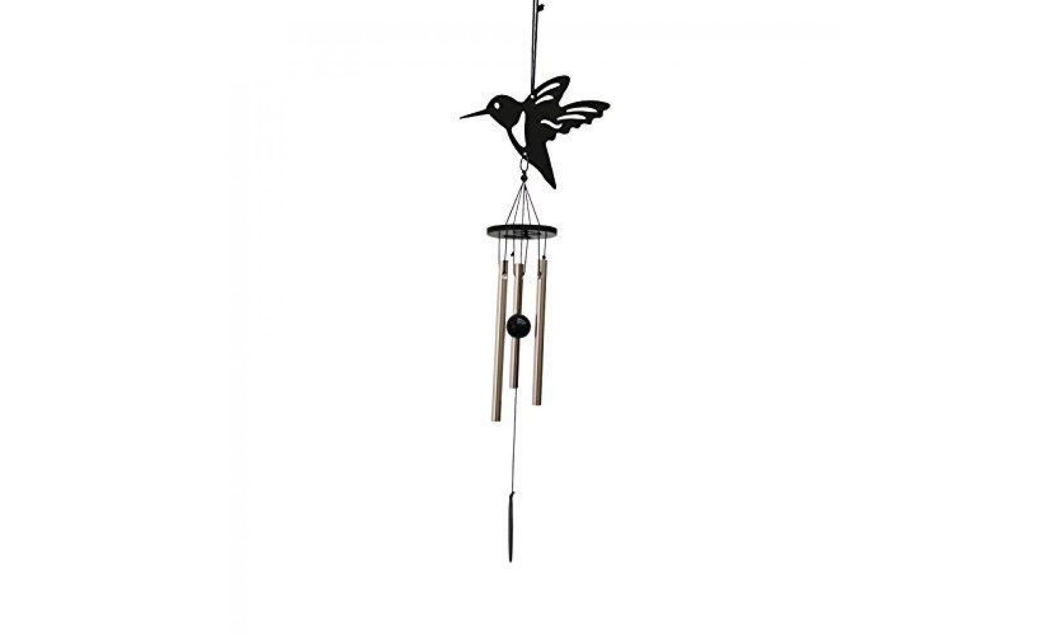 runfon carillon de vent 3 tubes cloches métallique feng shui décoration suspendue   oiseau pas cher
