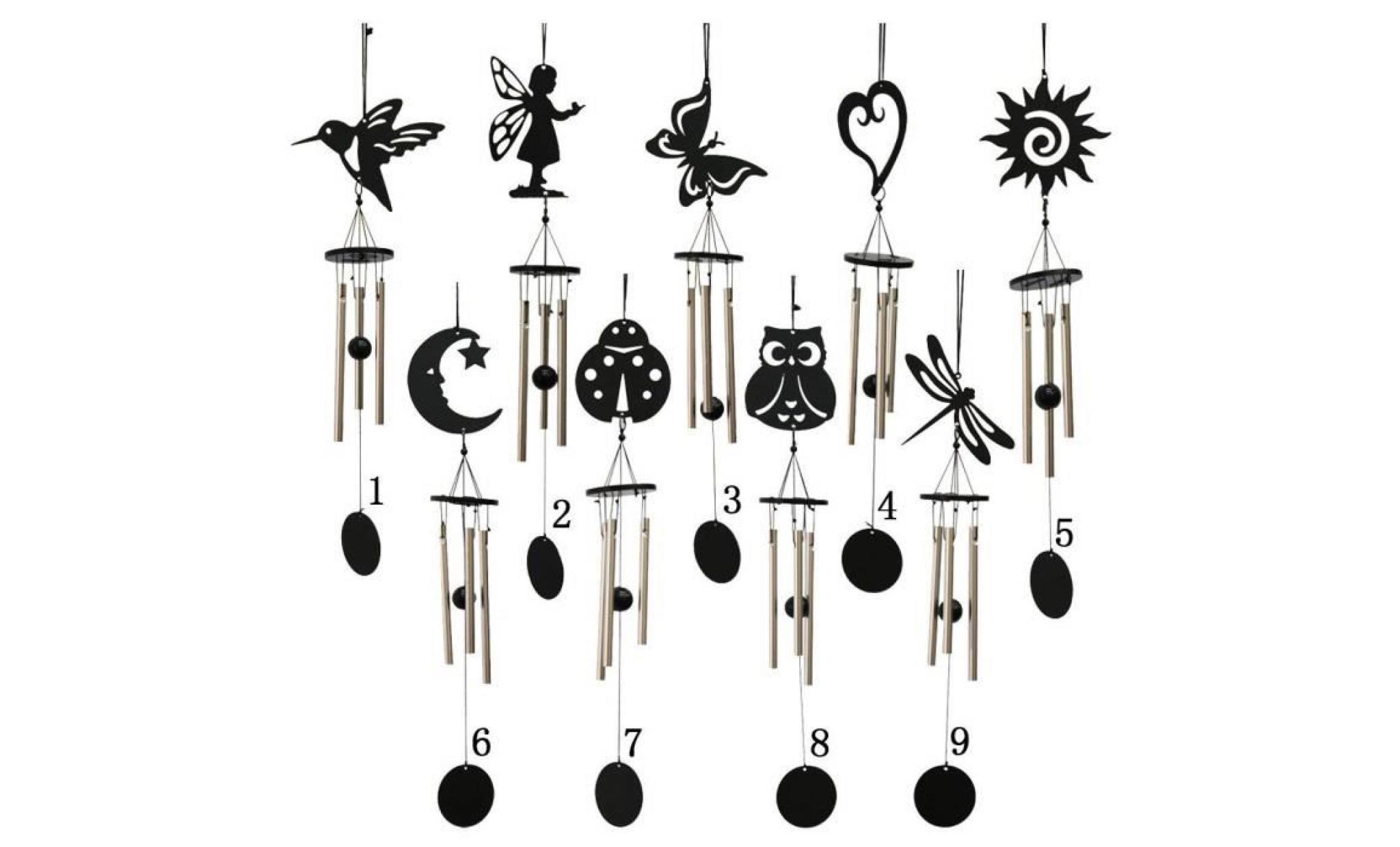 runfon carillon de vent 3 tubes cloches métallique feng shui décoration suspendue   oiseau pas cher