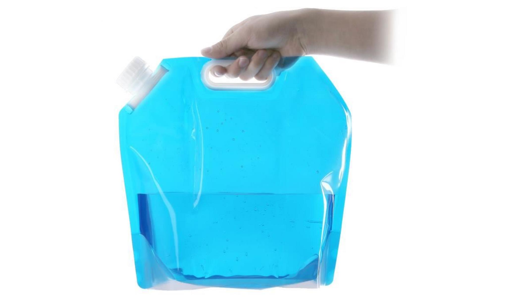 sac à eau réservoir d'eau 5l pliable pour camping randonnée barbecue bleu