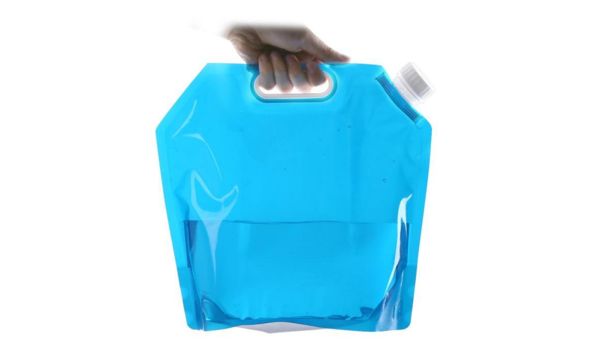 sac à eau réservoir d'eau 5l pliable pour camping randonnée barbecue bleu pas cher