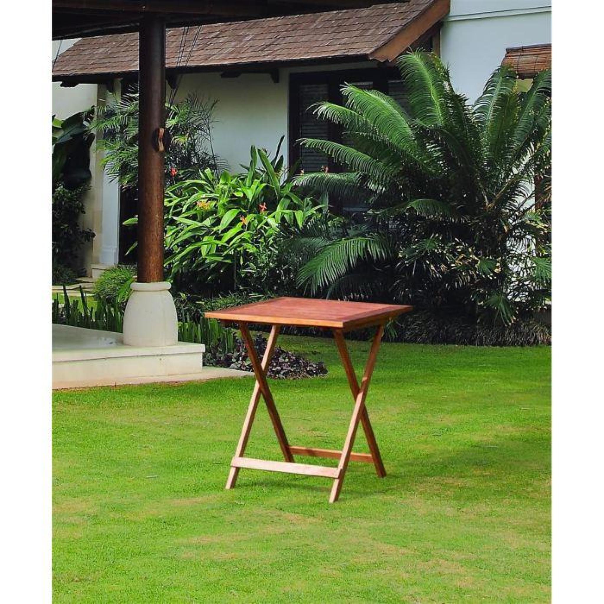Salon de jardin 1 table 2 chaises eucalyptus FSC pas cher