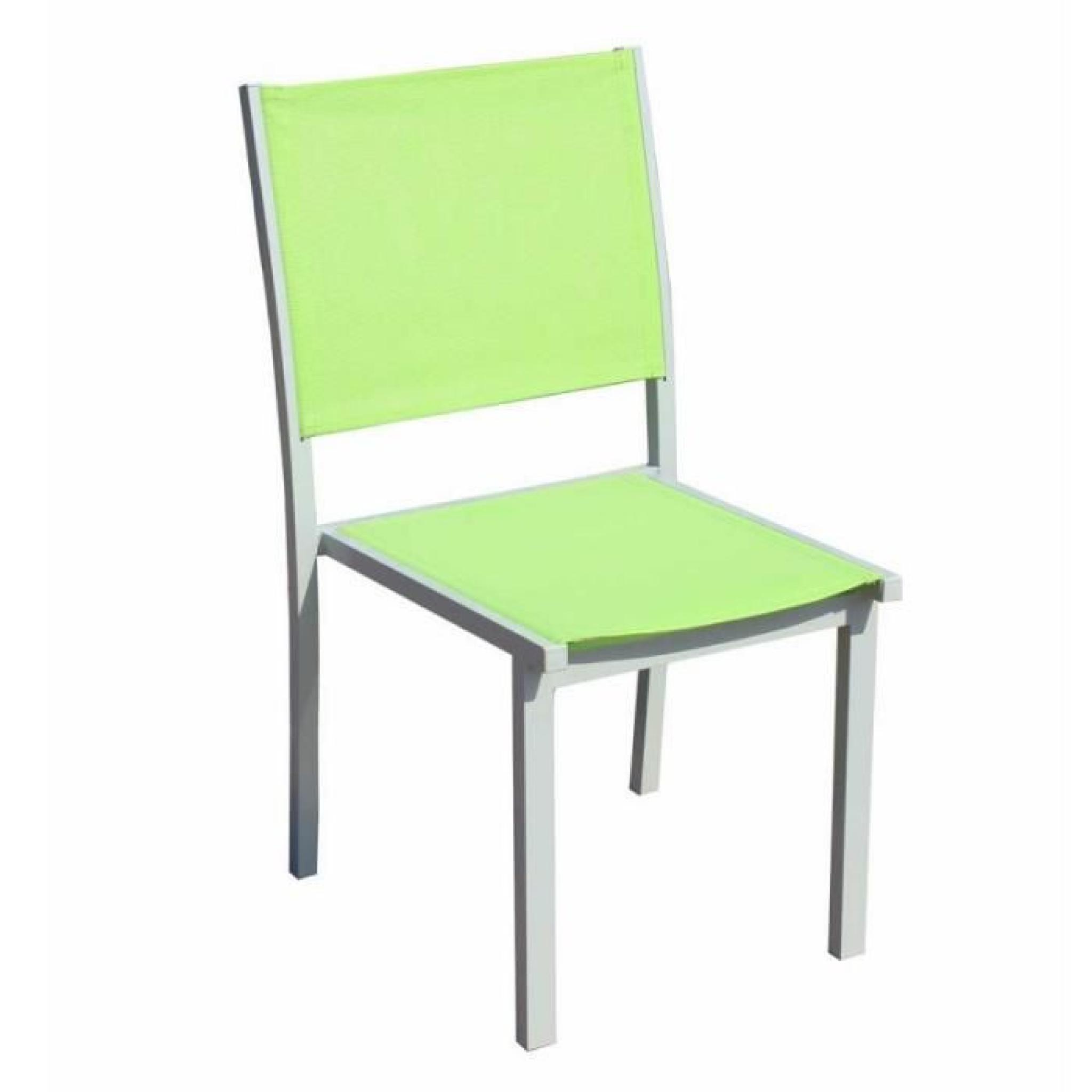 Table et chaises de jardin - 8 fauteuils pliants - Aluminium et verre pas cher