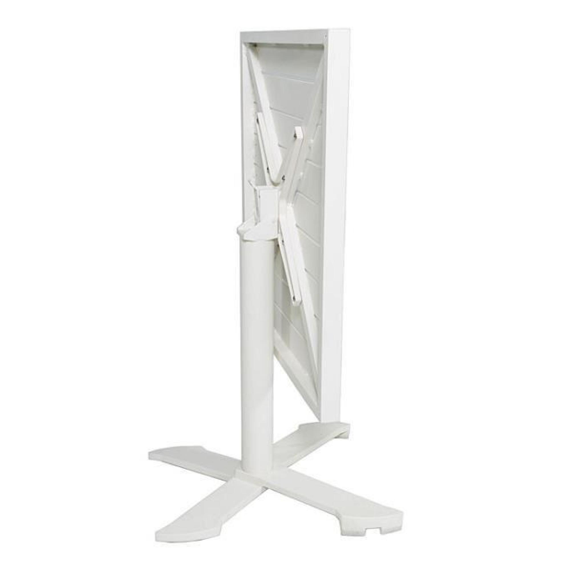 Salon Opéra table pliante alu blanc + 2 fauteuils textilène gris Blanc pas cher