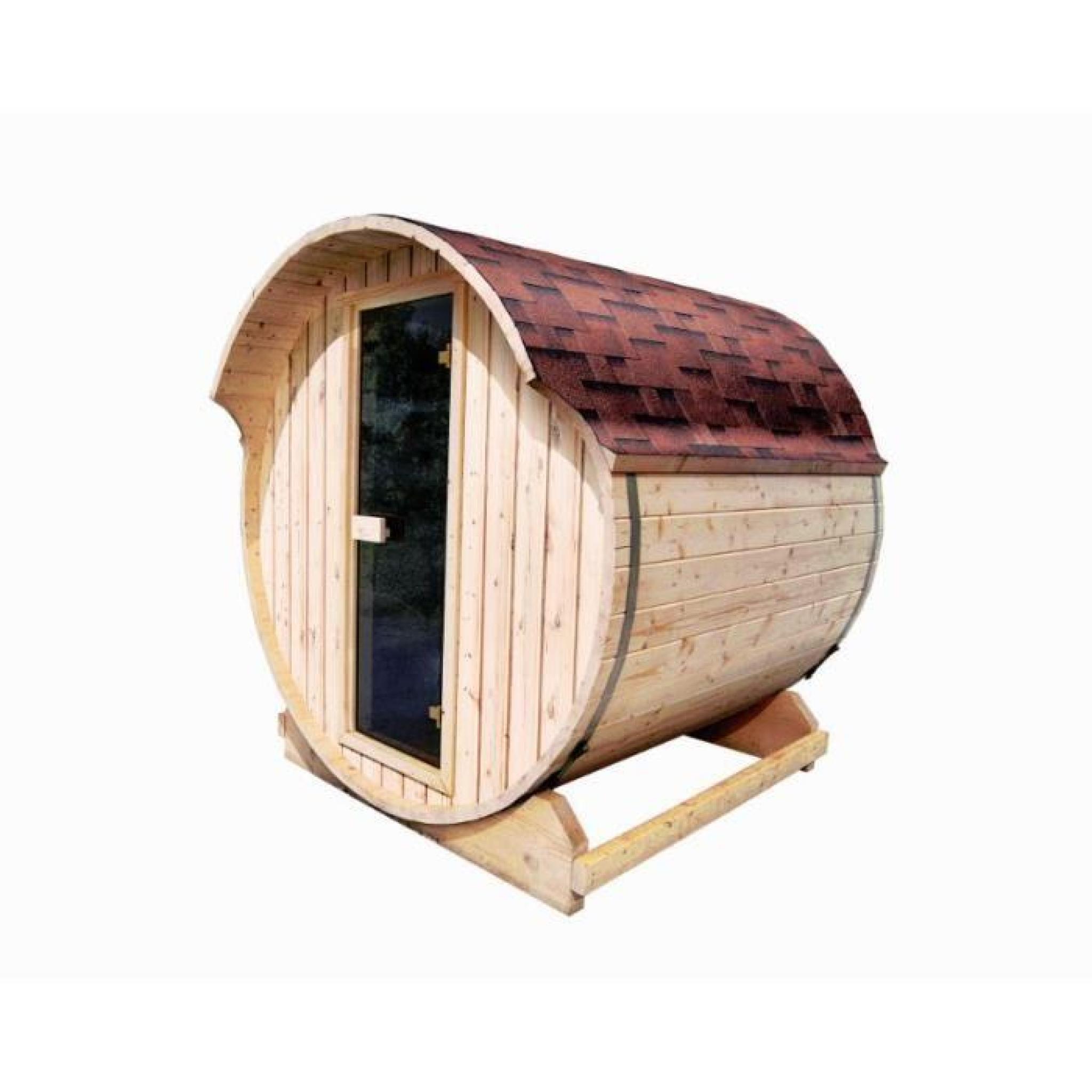Sauna Chalet Extérieur 42 mm Tonneau 4.6m3 Avec Bardeaux