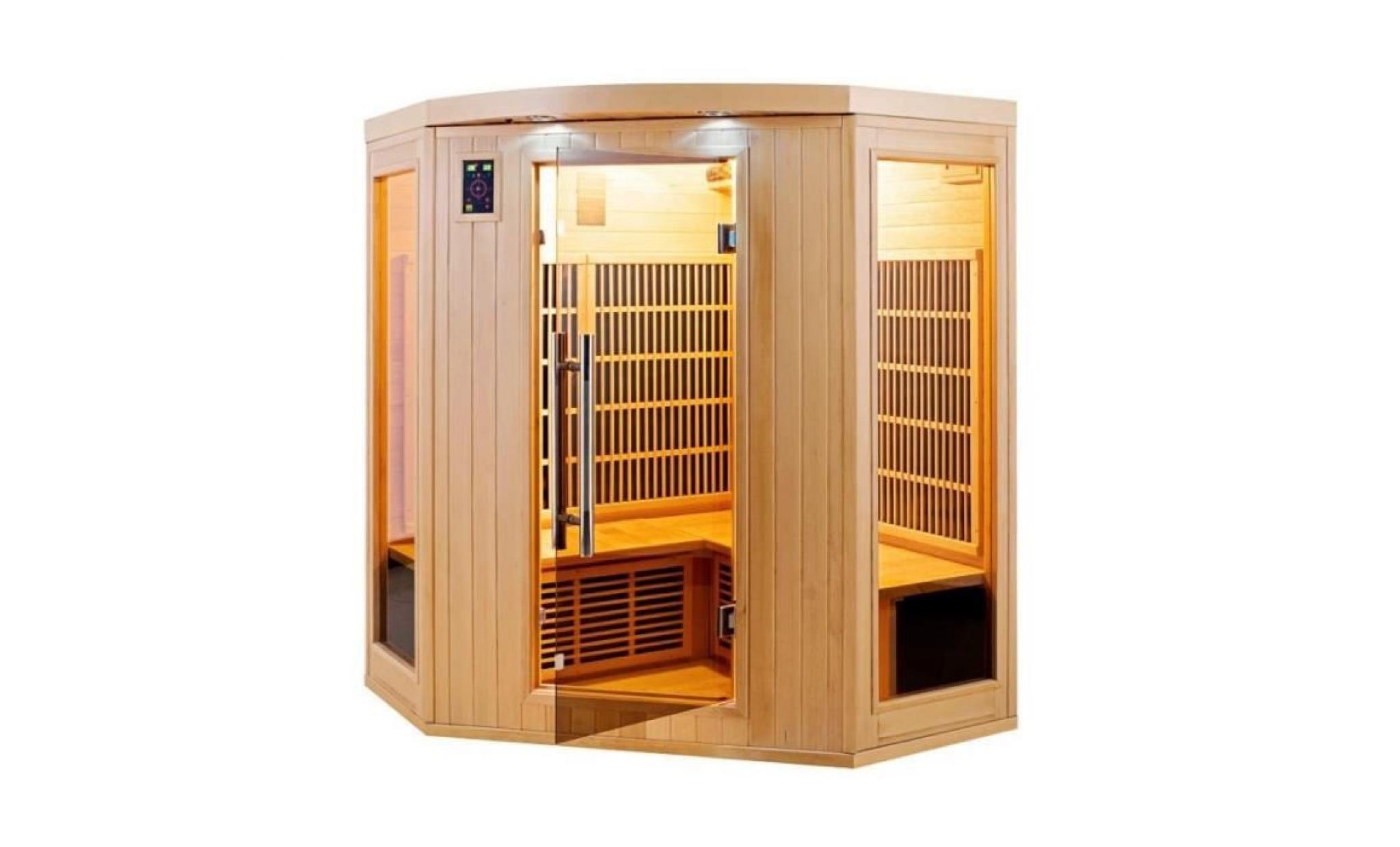 sauna infrarouge apollon 3 4 places 150x150x190cm pas cher