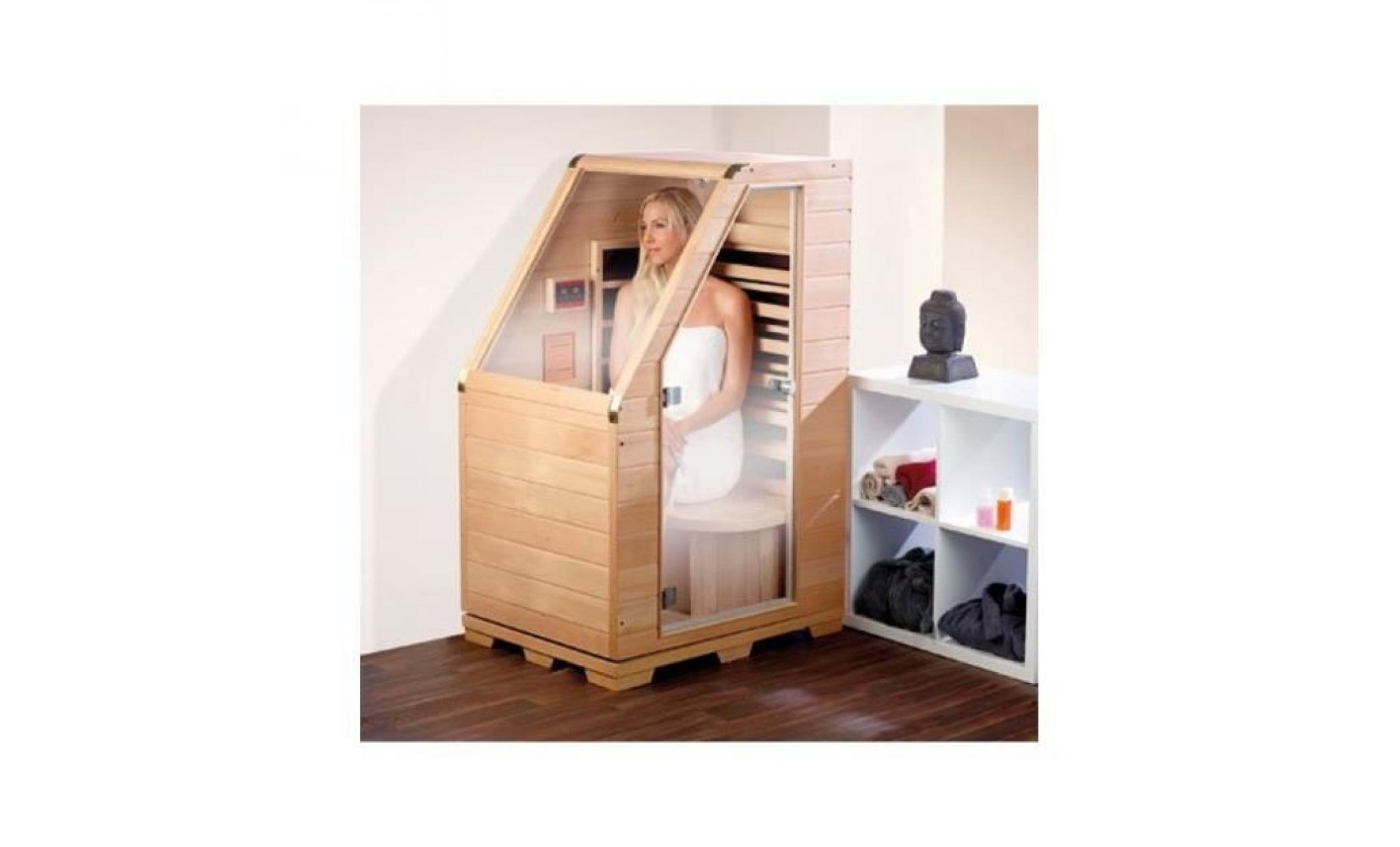 sauna infrarouge compact en bois, 760 w pas cher