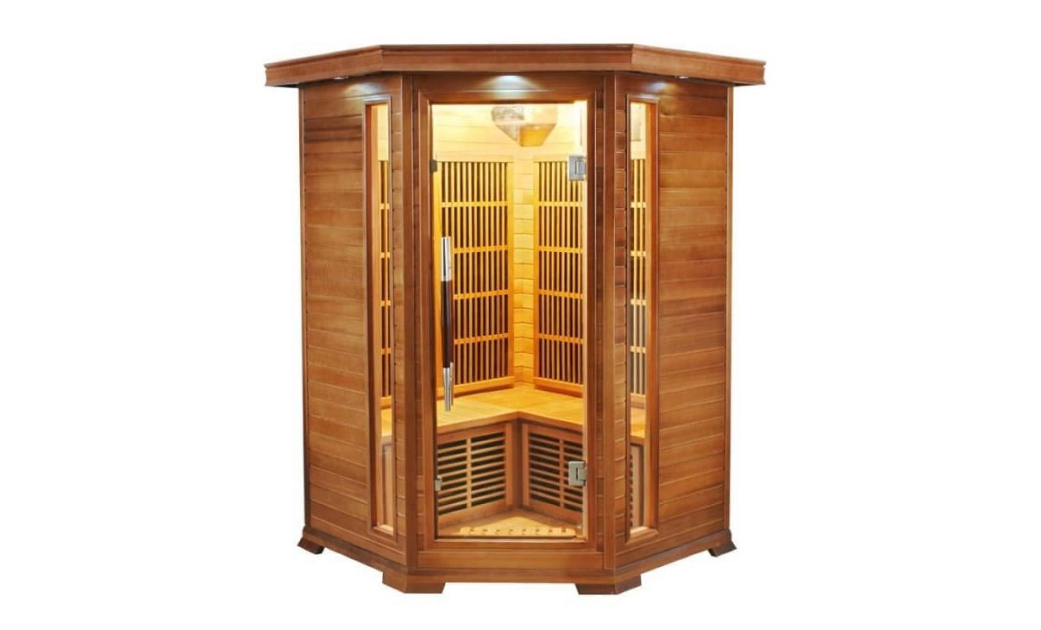 sauna infrarouge luxe 2 3 places 120x120x190cm