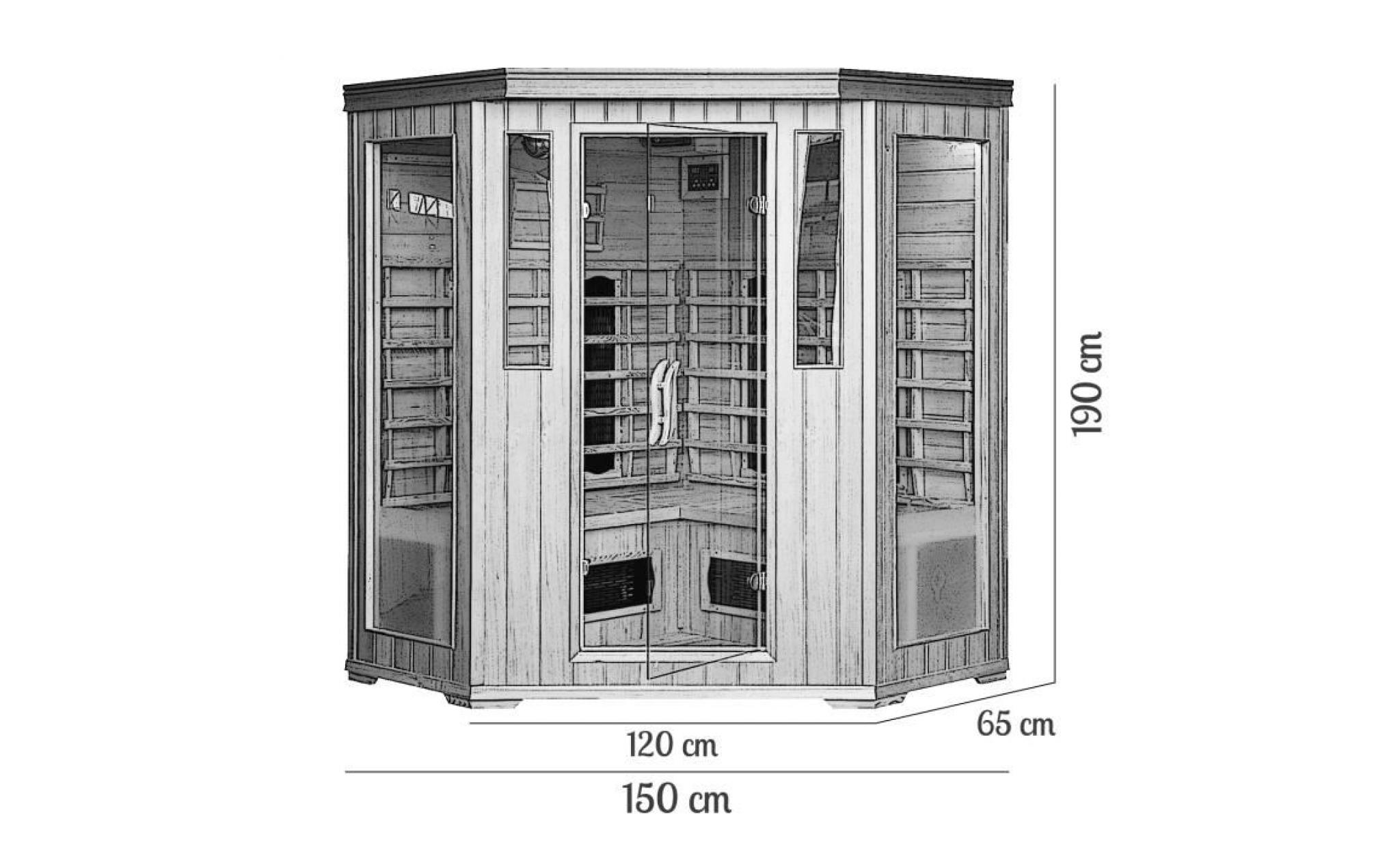 sauna infrarouge luxe 3/4 personnes   chromothérapie   radio cd inclus pas cher