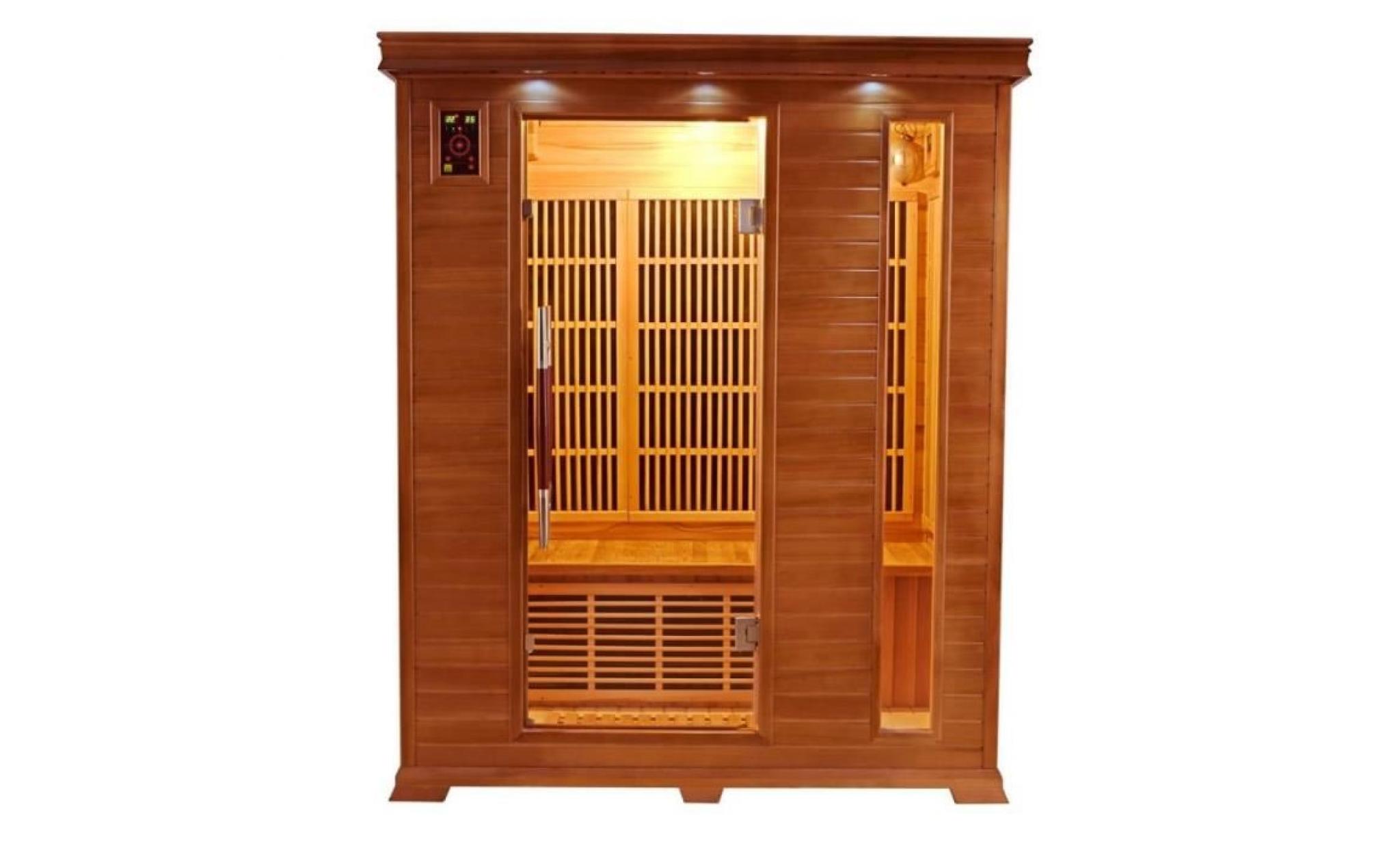 sauna infrarouge luxe 3 places 153x110x190cm