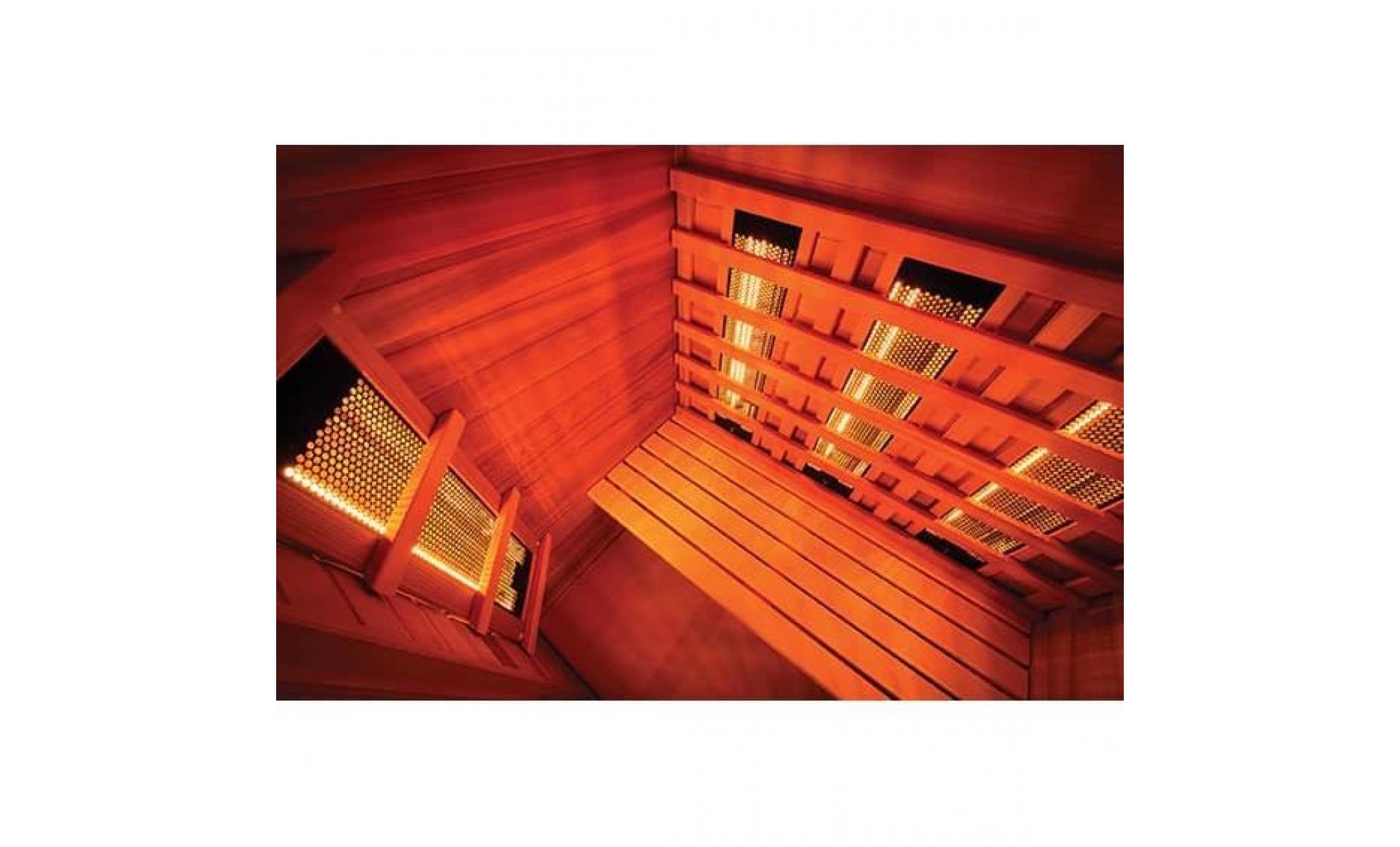 sauna infrarouge multiwave 2 places 130x100x190cm pas cher