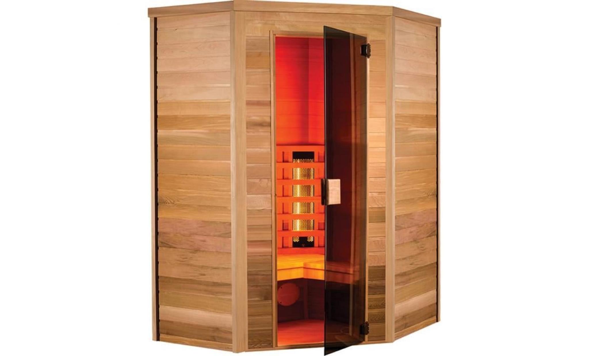 sauna infrarouge multiwave d'angle 2 3 places 130x130x190cm