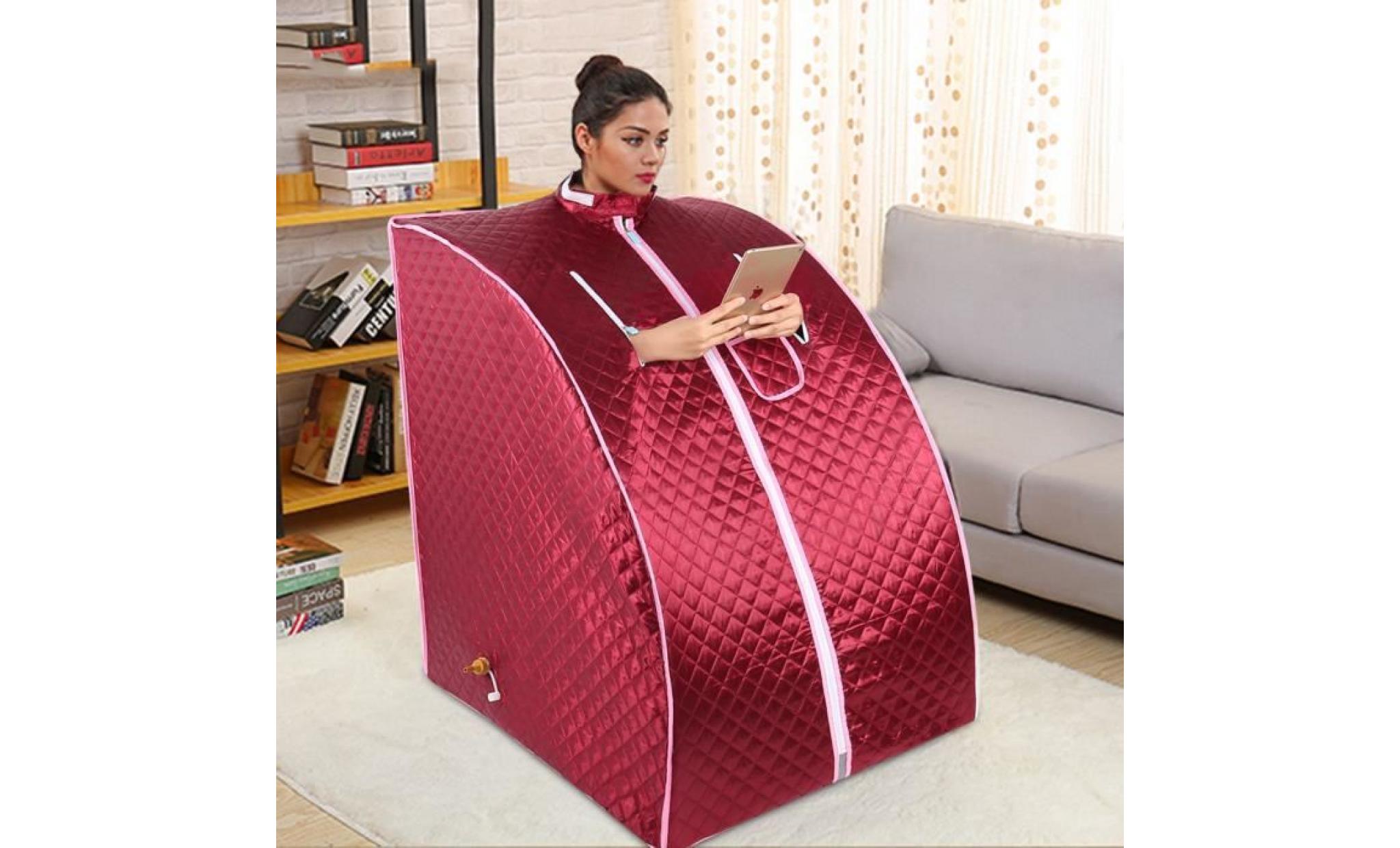 sauna portable a vapeur rouge spa intererieur ménage unique box fitness pliant