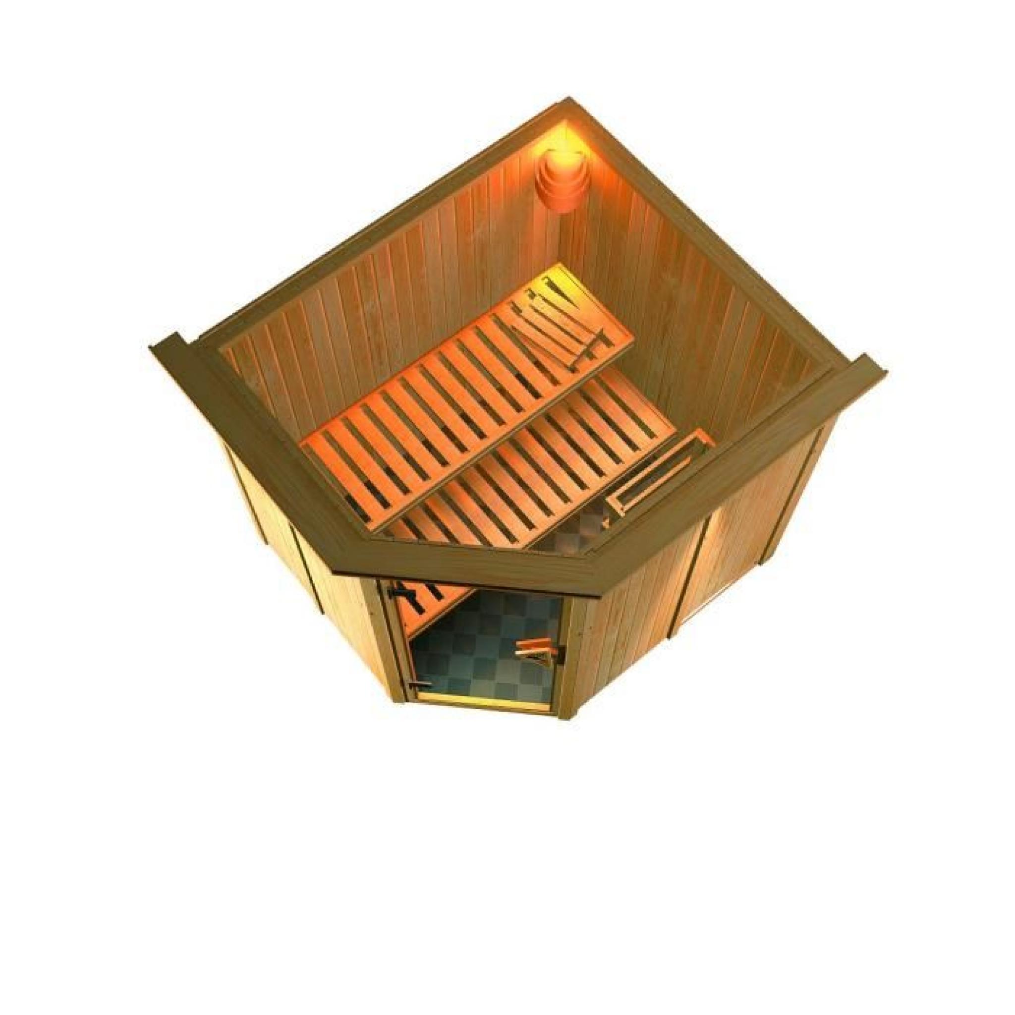 Sauna Traditionnel Lilja 1 68 mm 196 x 170 x 200 cm Plug and Play KARIBU pas cher
