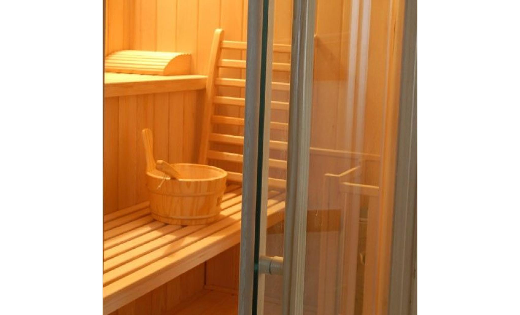 sauna vapeur zen angulaire   3 places pas cher