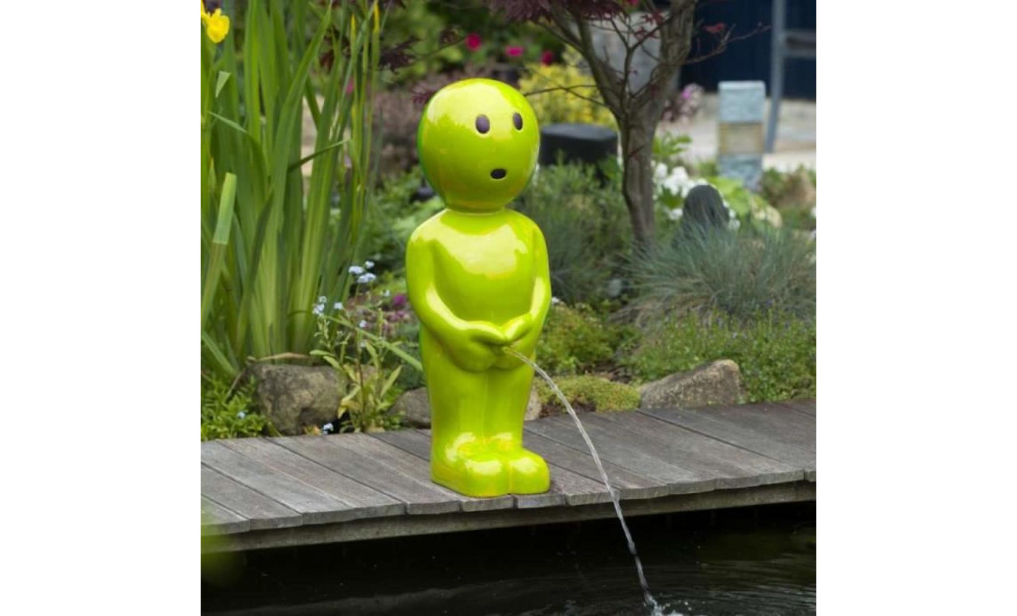sculpture boy vert h47, décoration pour bassin ou terrasse pas cher