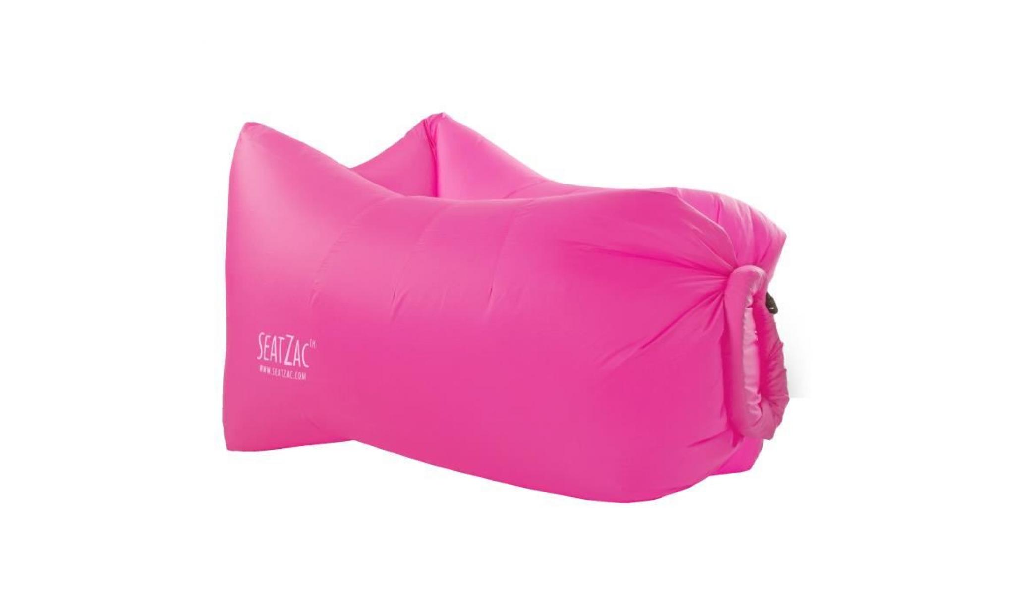 seatzac fauteuil gonflable en polyester avec light kit led   100x70x80cm   rose
