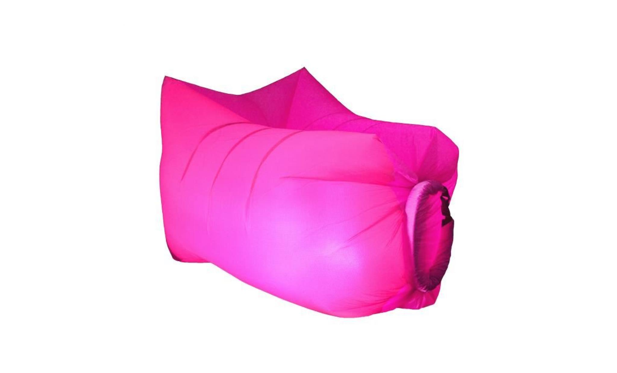 seatzac fauteuil gonflable en polyester avec light kit led   100x70x80cm   rose pas cher