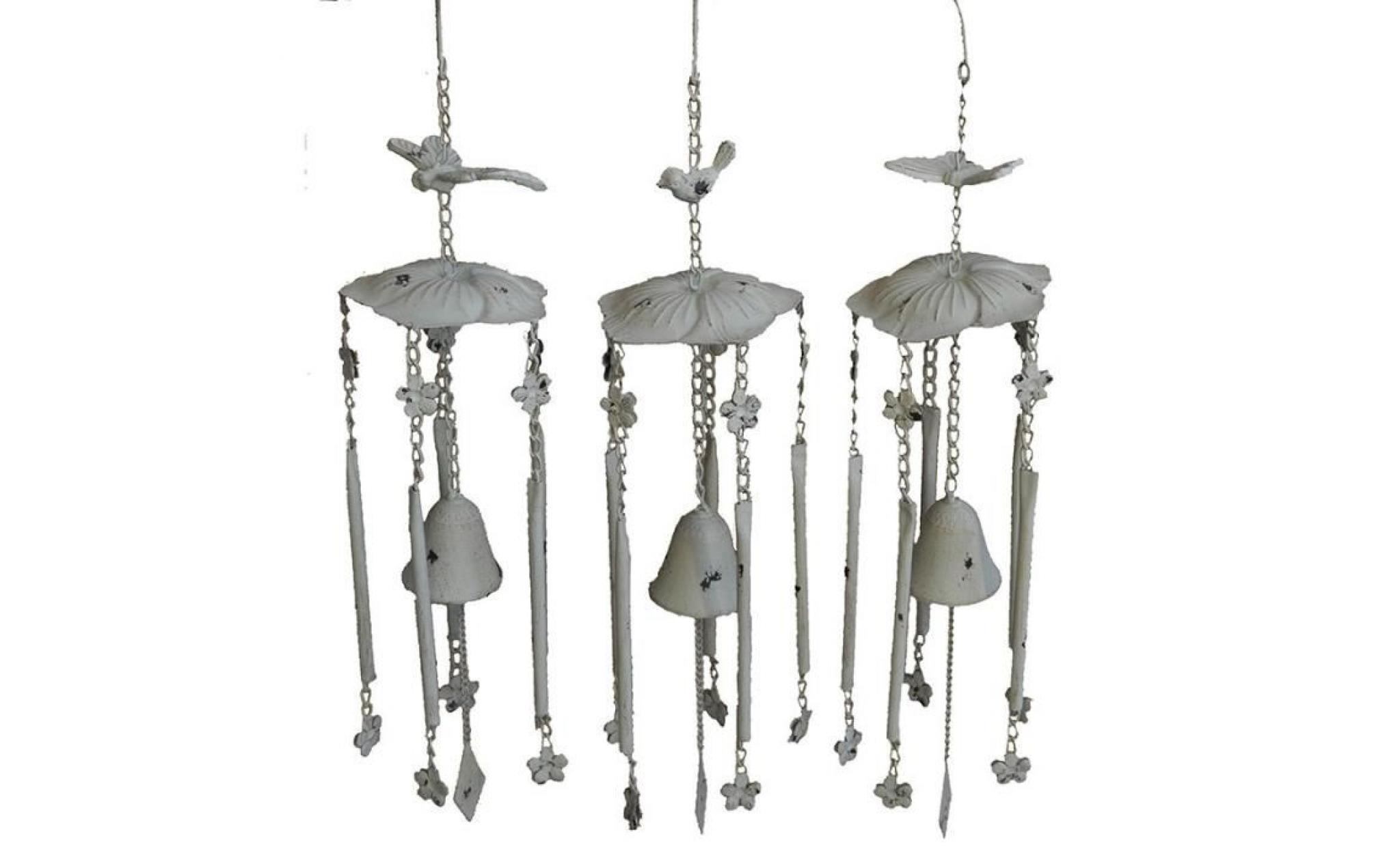 set carillon libellule, oiseau, papillon 15x68 cm