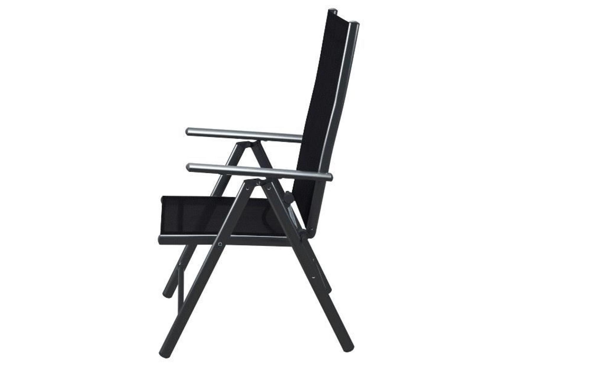 set de 2 chaises en aluminium avec dossier haut réglable   bern   chaise fauteuil de jardin pas cher