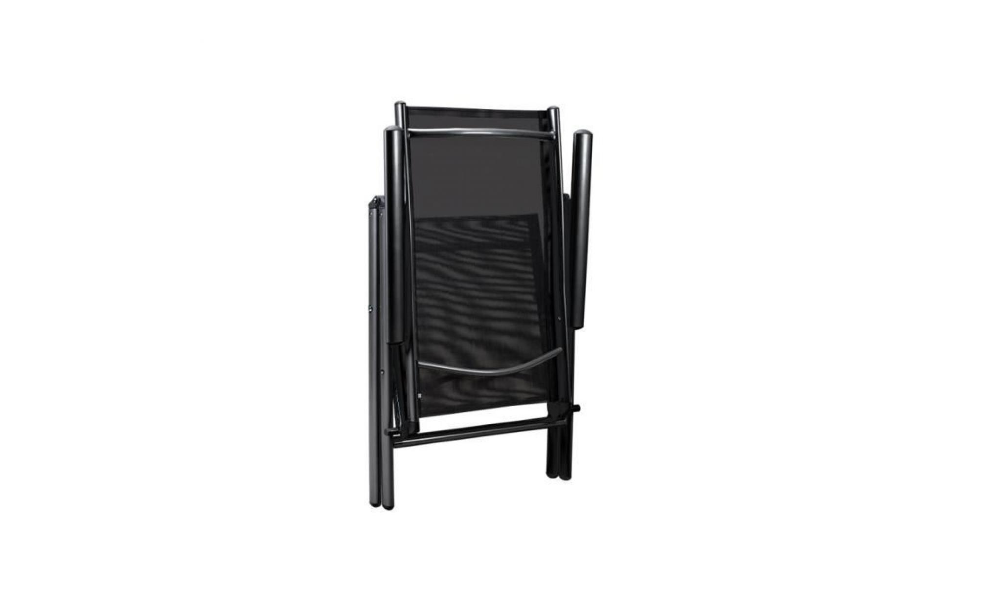 set de 2 chaises en aluminium avec dossier haut réglable   bern   chaise fauteuil de jardin pas cher