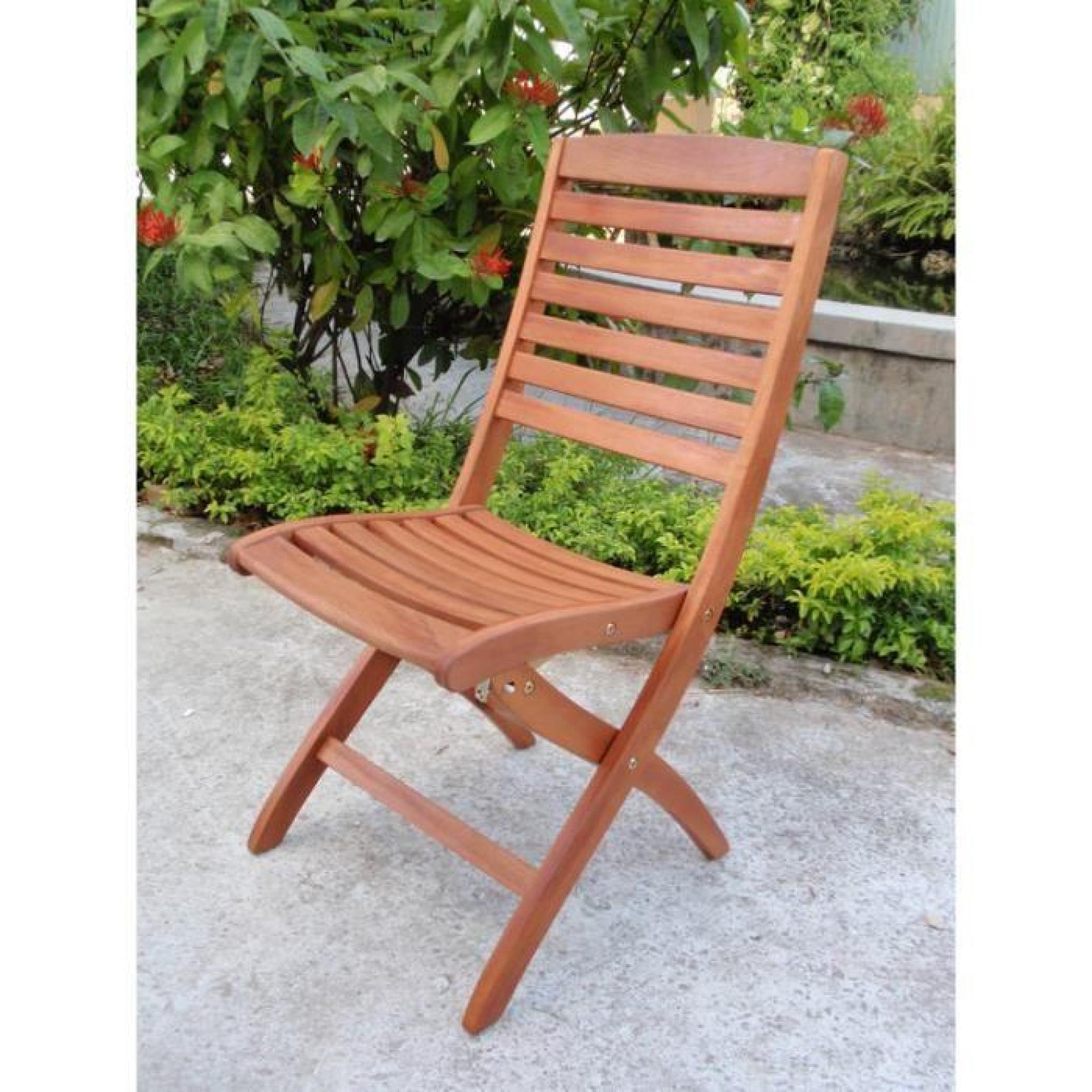 Set de 2 chaises pliantes en bois d'eucalyptus huilé certifié FSC 45x57x93cm CAPO