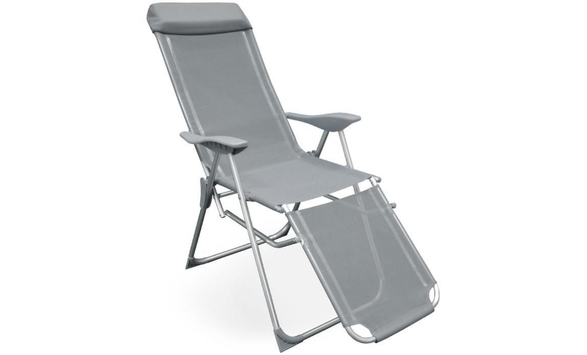 set de 2 fauteuils de jardin   pliable réglable   chaise transat jardin terrasse pas cher