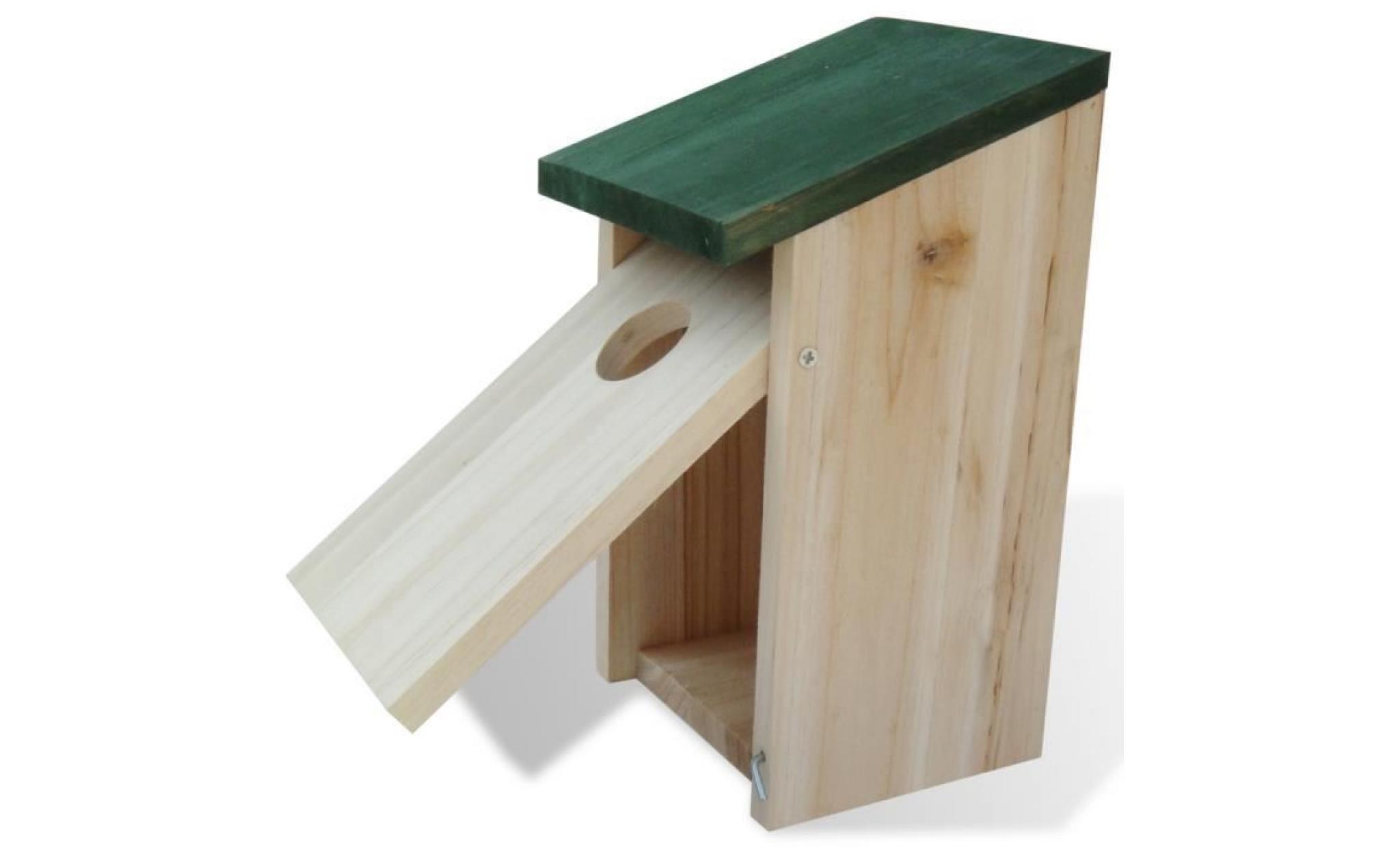 set de 4 pcs maison/nichoir d'oiseau boite en bois pas cher