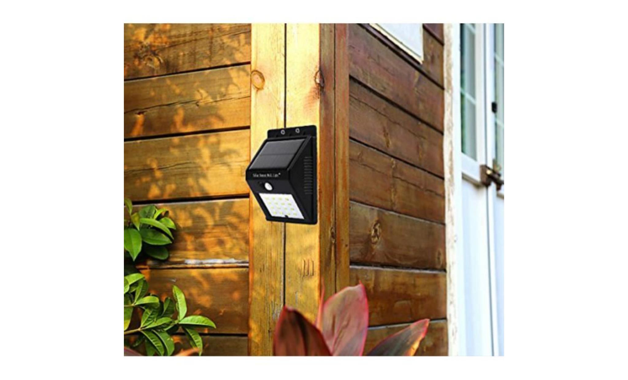 (set of 4) lampes solaires 16 led waterproof de sécurité sans fil détecteur de mouvement pour jardin extérieur, jardin pas cher