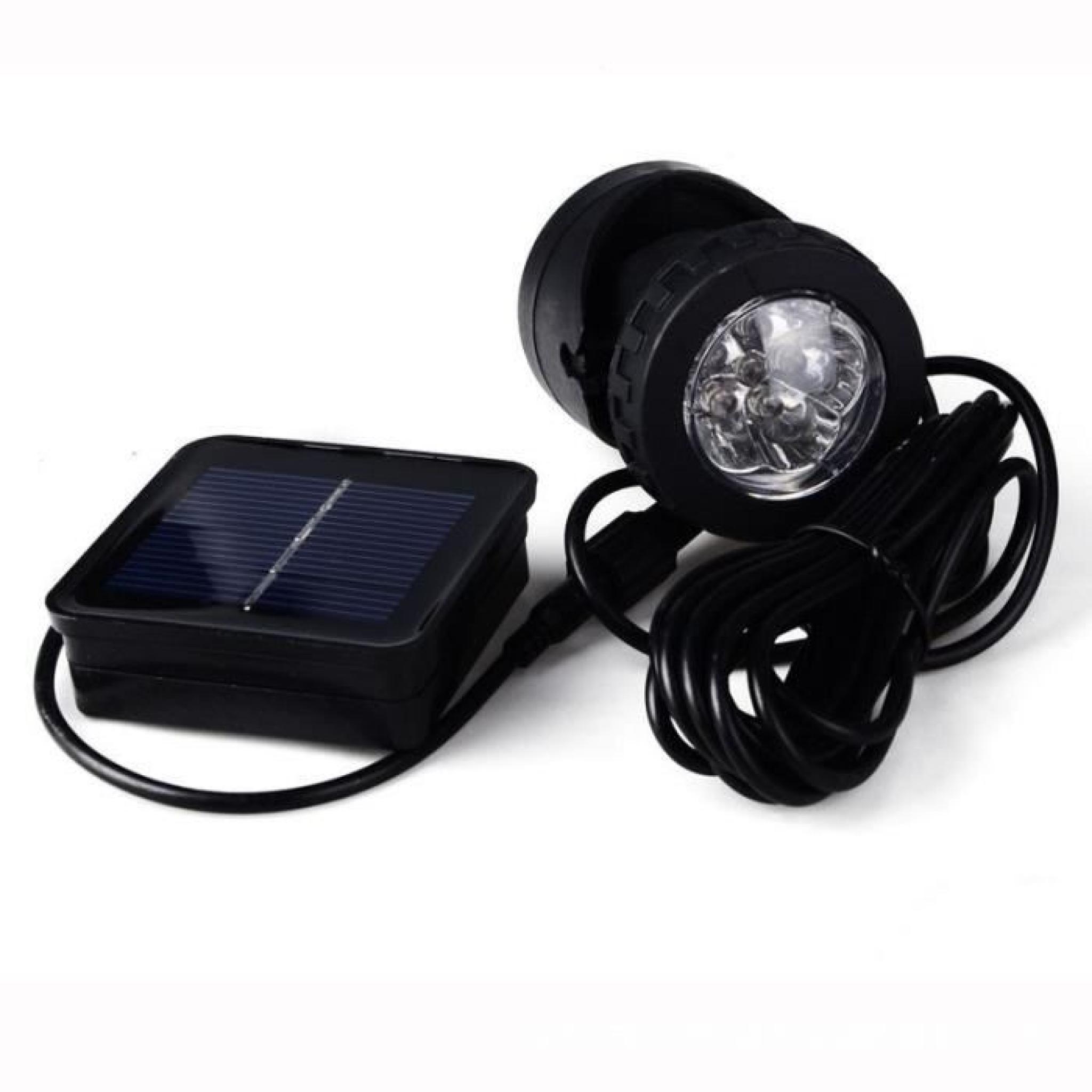 SHINA 6 LED Spot Lampe solaire projecteur lumière extérieur pour Aquarium Etang Jardin-lumière Blanc subaquatique ou par terre ré...
