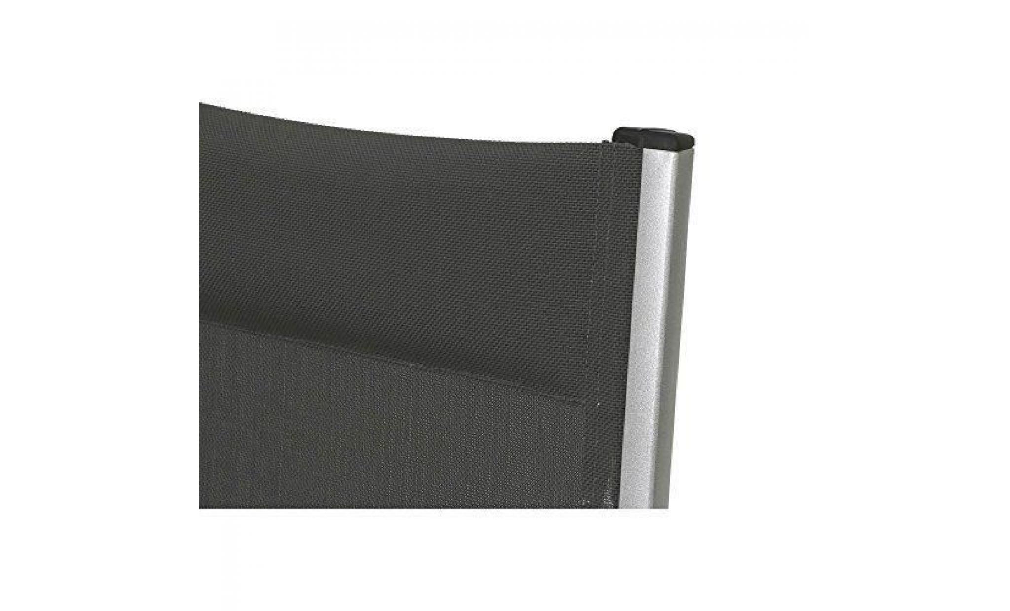 siena garden 359987   chaise     core chaise pliante aluminium argent/noir 70 x 62 x 108,5 cm