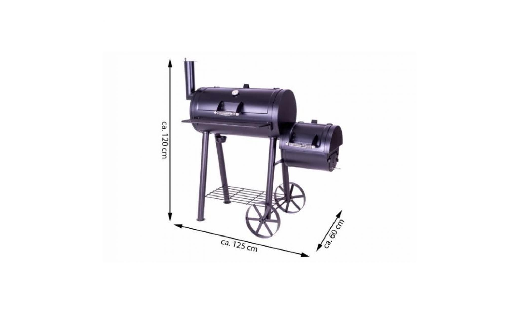 smoker bbq grill  barbecue au charbon de bois 30 kg 120 x 55 cm pas cher