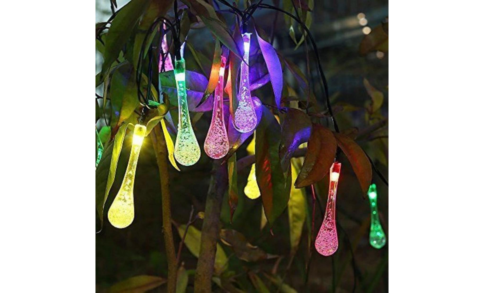 Solaire alimenté 5M 20LED Drop String Light extérieur Xmas party garden decoration Multicolore   pas cher