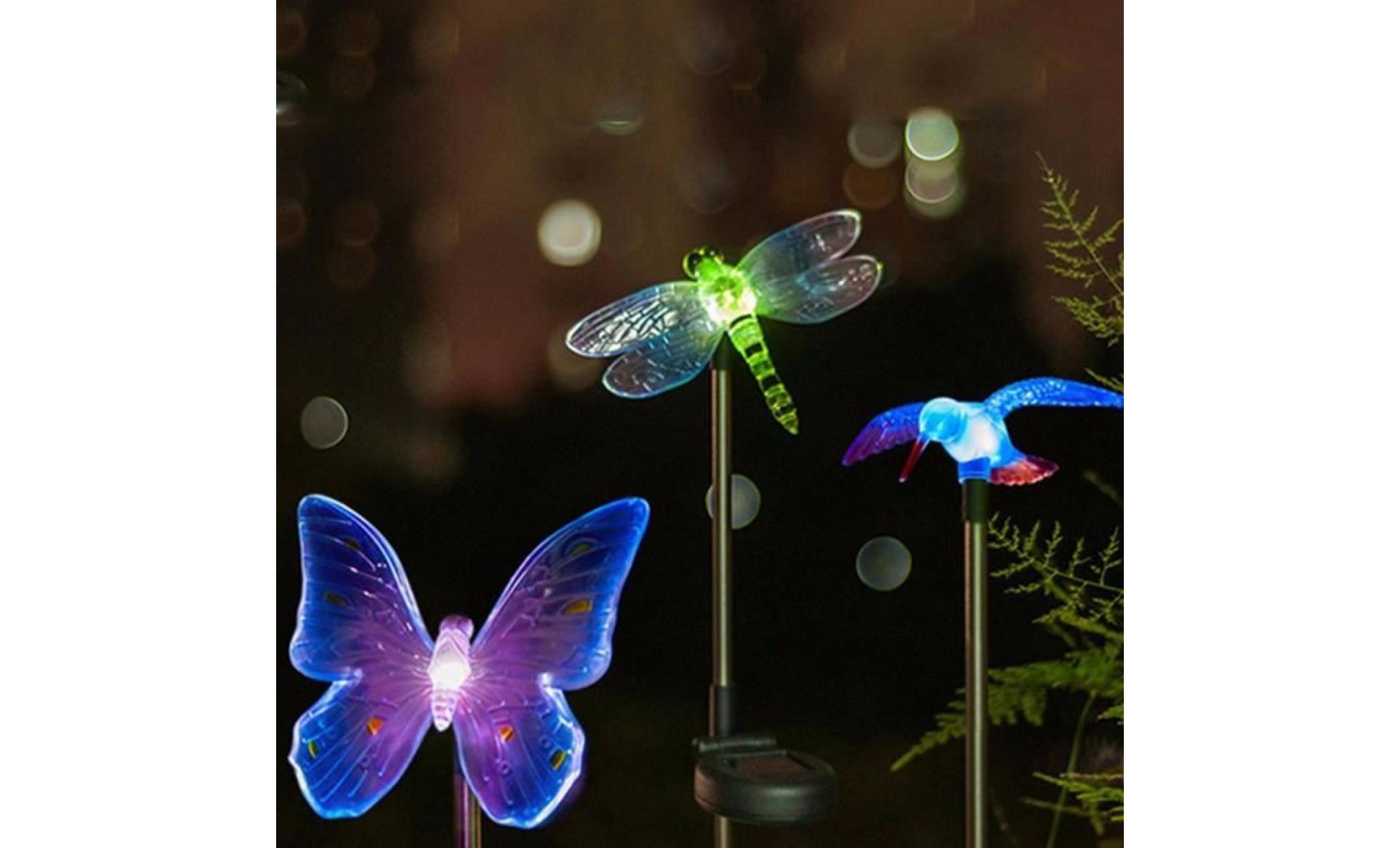 solaire changement de couleur led lumière décorative style papillon chemin lumière extérieur jardin pelouse lumière papillon